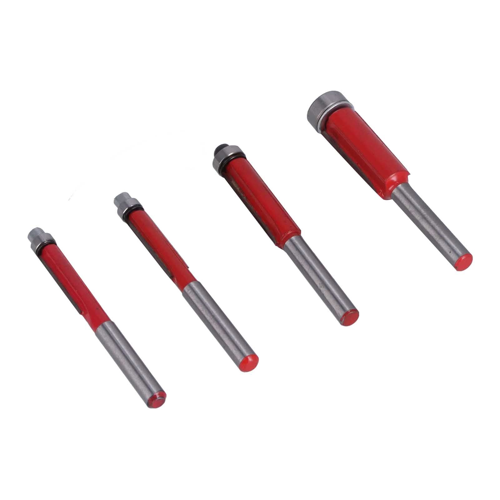 4Pcs/Set Woodworking Trimming Cutter Head with Bearing Straight Knife Woodworker Tool - Image 3