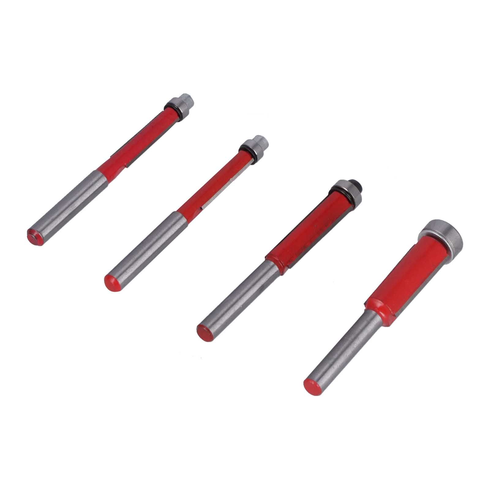 4Pcs/Set Woodworking Trimming Cutter Head with Bearing Straight Knife Woodworker Tool - Image 4