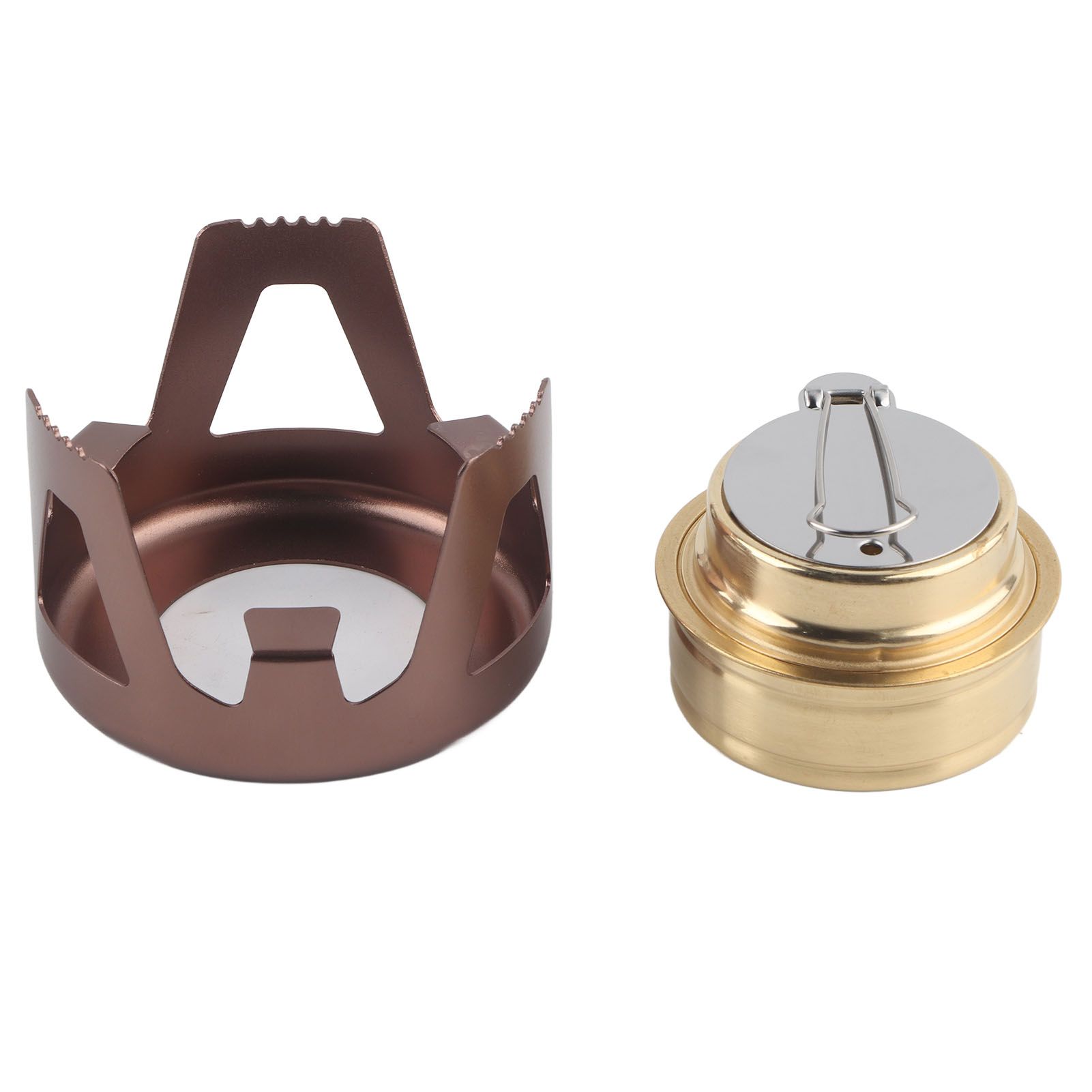 Portable Ethanol Stove Burner Outdoor Camping Cooker Furnace Cookware with Storage Bag Coffee Color - Image 1