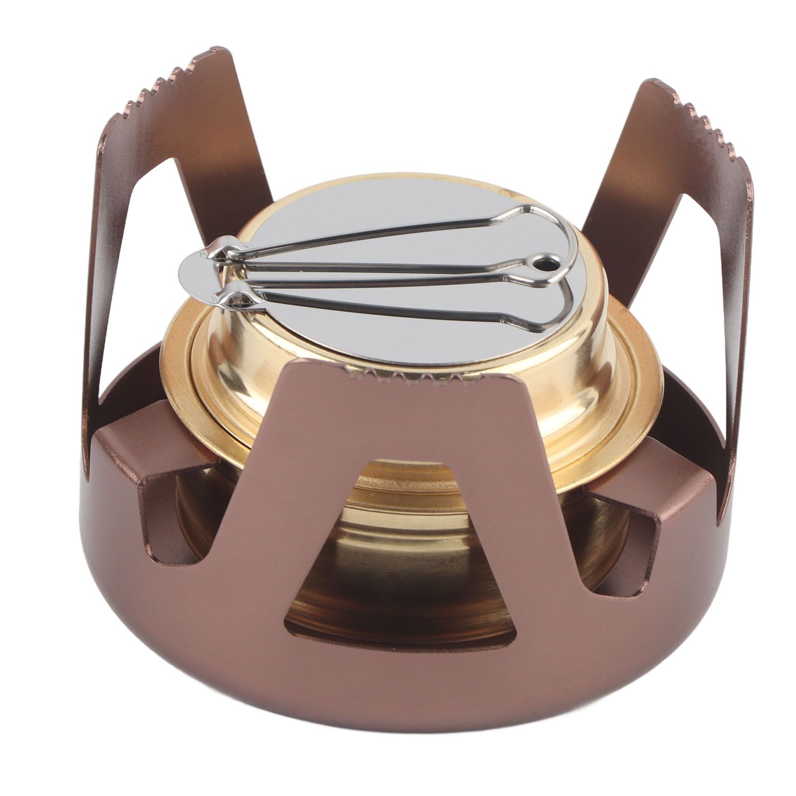 Portable Ethanol Stove Burner Outdoor Camping Cooker Furnace Cookware with Storage Bag Coffee Color - Image 5