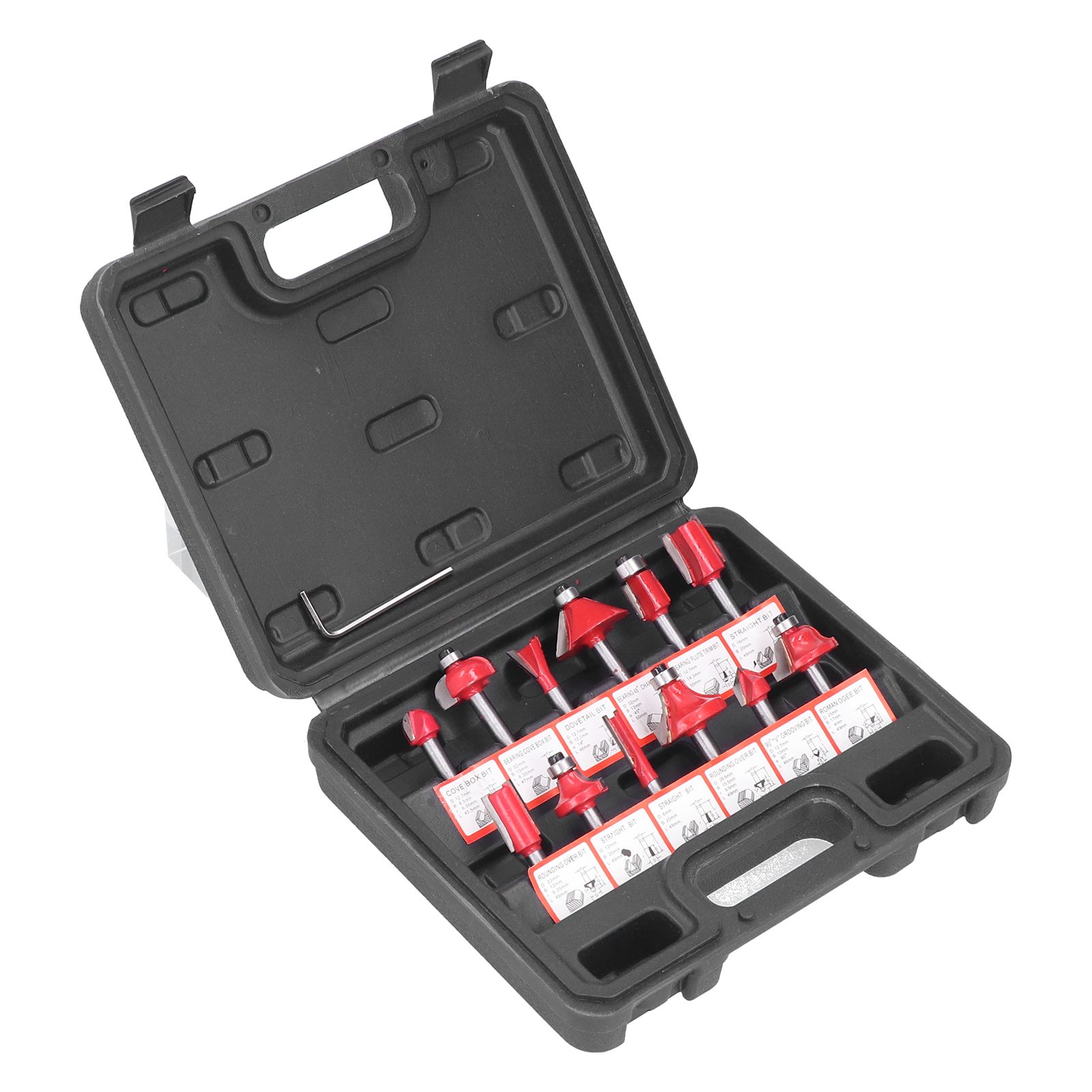12Pcs Router Bits Kit High Speed Steel Woodworking Milling Cuter Set with Plastic Storage Box High Hardness for Wood Processing - Image 2