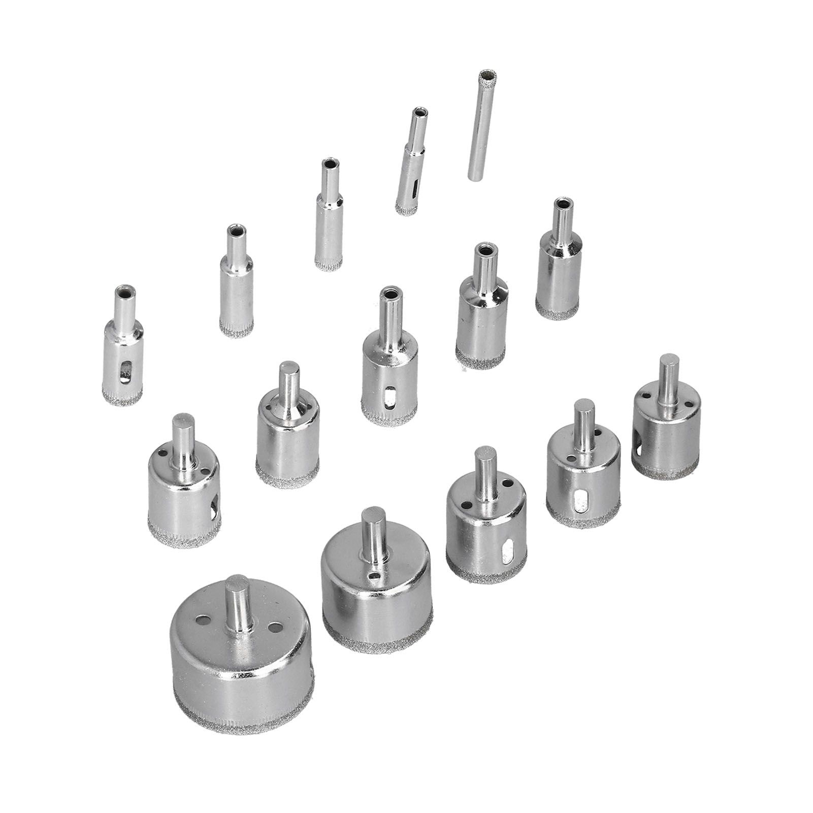 15Pcs/Set 6‑50mm Diamond Drill Bit Kit Ceramic Marble Hole Opener for Glass Wood Brick Tank - Image 4