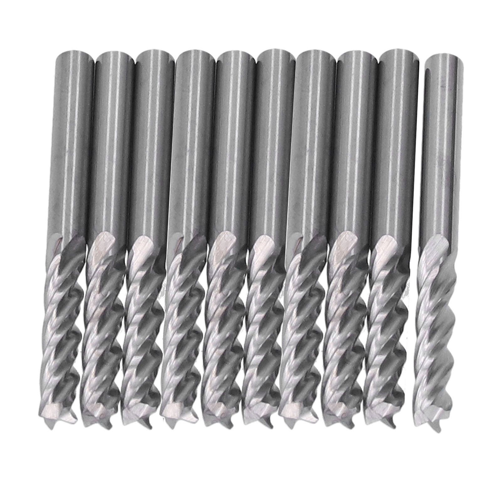 10Pcs 4 Flutes Milling Cutter No Burr Engrave Machine Knife 3.175x15mm for Acrylic MDF PVC - Image 2