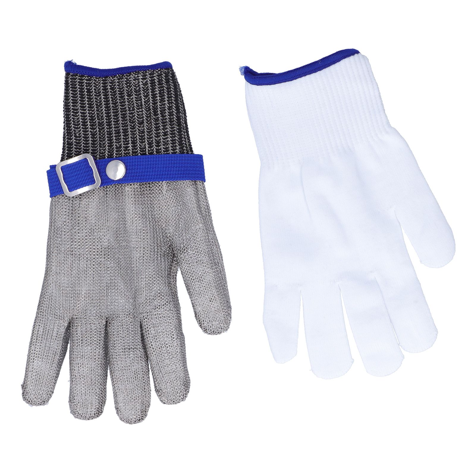 Cut Resistant Work Gloves Stainless Steel Wire Level 5 Protection Woven Adjustable Durable Safety Gloves - Image 1