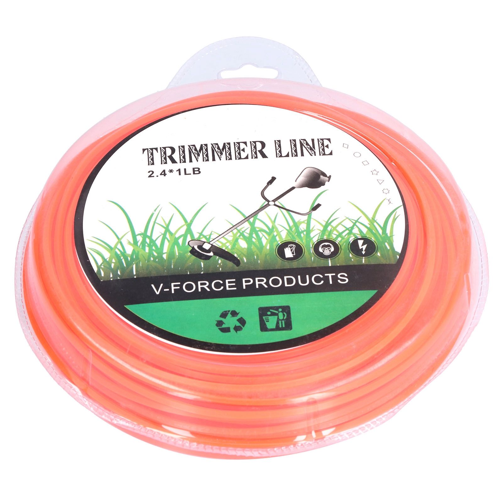 String Trimmer Replacement Line High Flexibility Easily Install Use Wear Resistant Mowing Nylon Trimmer Rope for MowersRed 2.4 Quadrate - Image 1