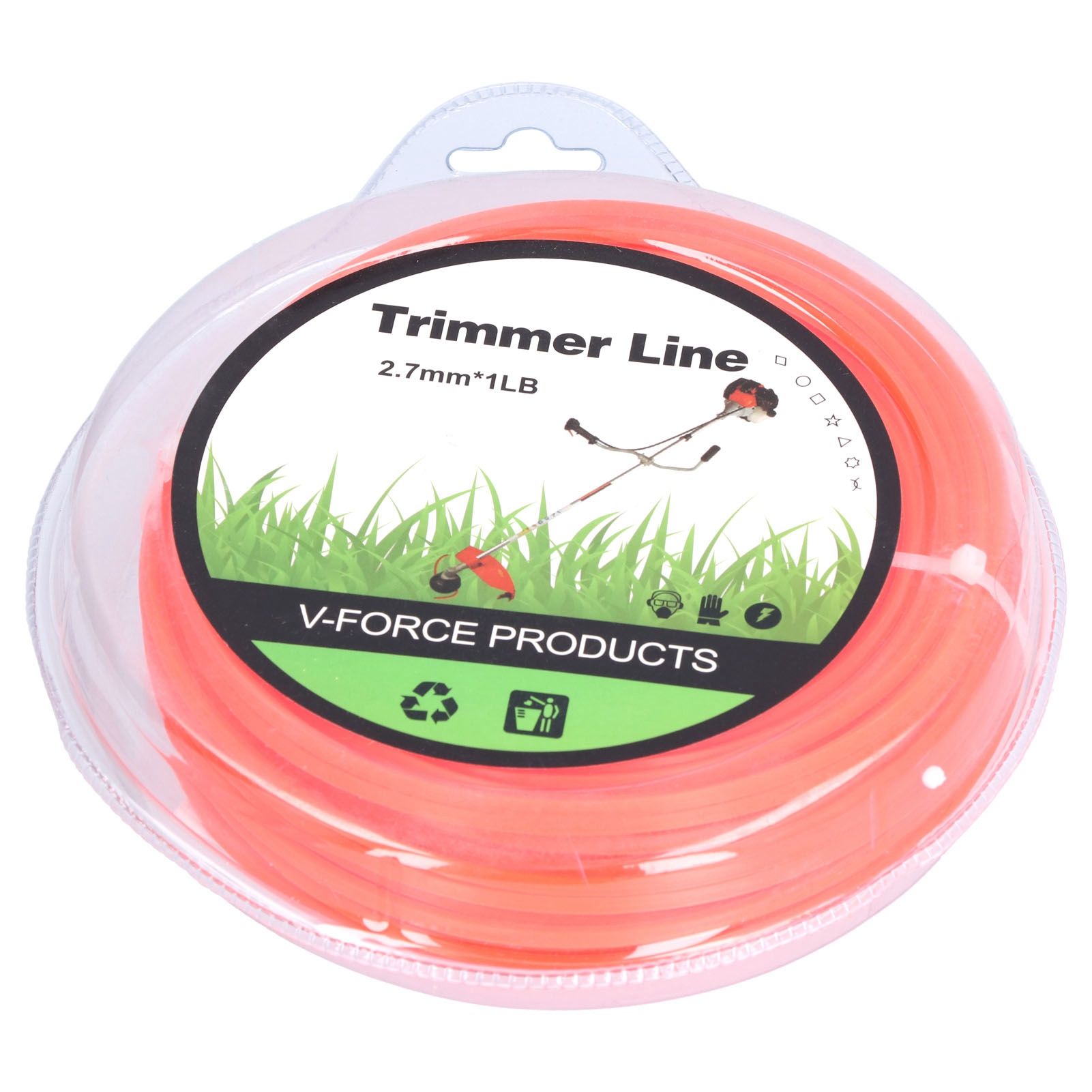 String Trimmer Replacement Line High Flexibility Easily Install Use Wear Resistant Mowing Nylon Trimmer Rope for MowersRed 2.7 Quadrate - Image 1