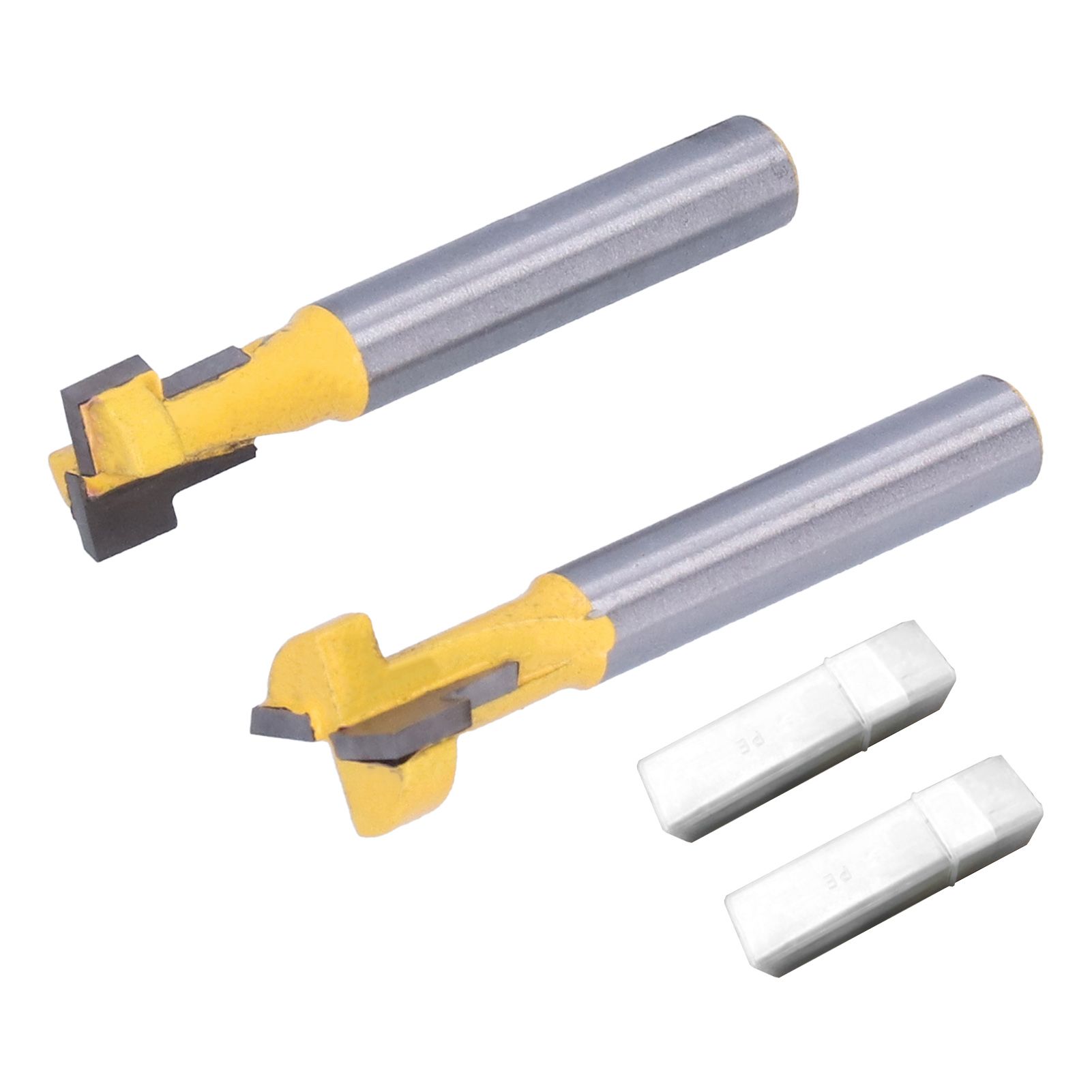 2Pcs 1/4 Shank Woodworking Cutter T Shaped High Speed Steel 9.52mm 12.7mm Woodworking Milling Cutter for Wood Cutting - Image 1