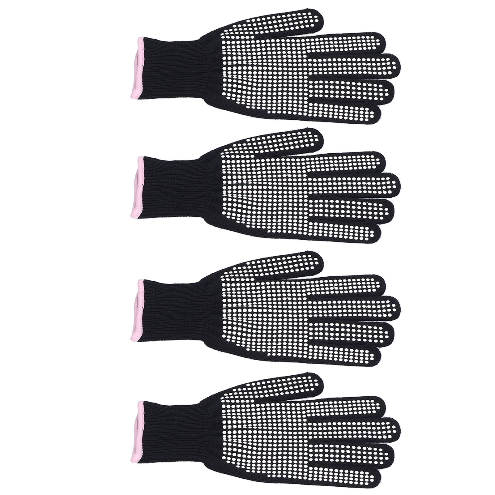 4Pcs Heat Resistant Gloves High Temperature Resistant Anti Scalding Mitts with Silicone BumpsWhite Silicone Pink Edge - Image 5