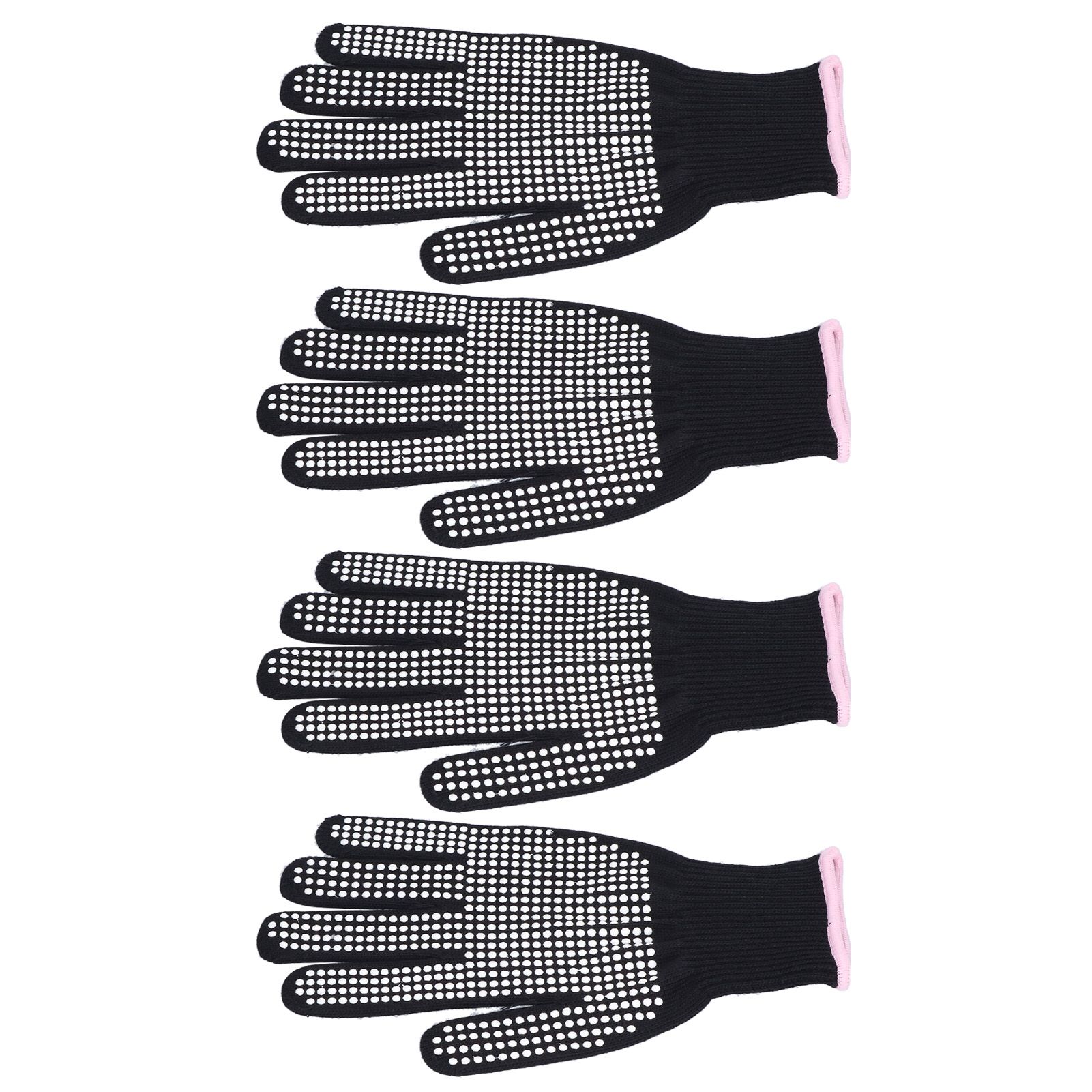4Pcs Heat Resistant Gloves High Temperature Resistant Anti Scalding Mitts with Silicone BumpsWhite Silicone Pink Edge - Image 6