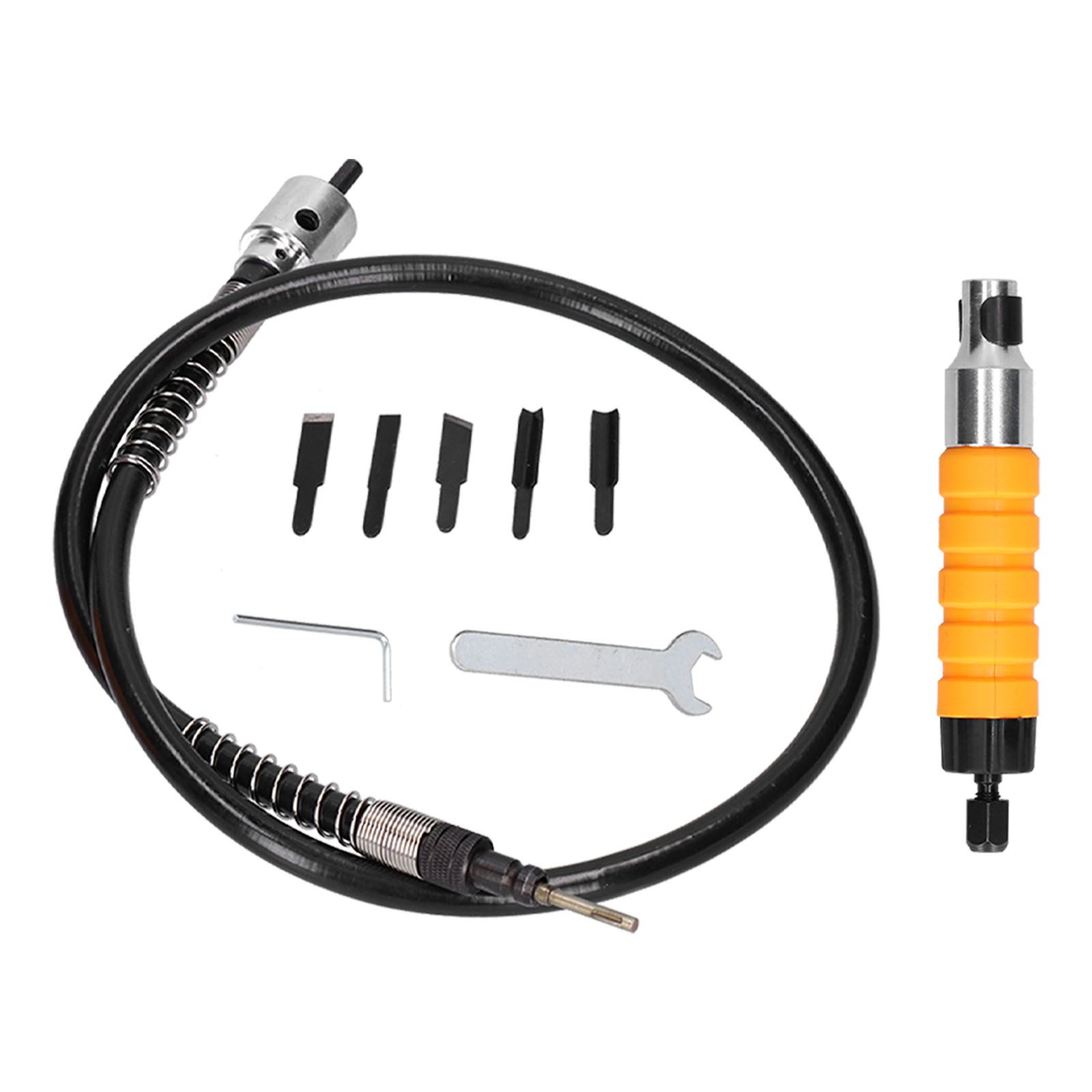 Electric Wood Chisel Carving Tool Electric Woodworking Chisel with Flexible Shaft Carving Knife Set - Image 6