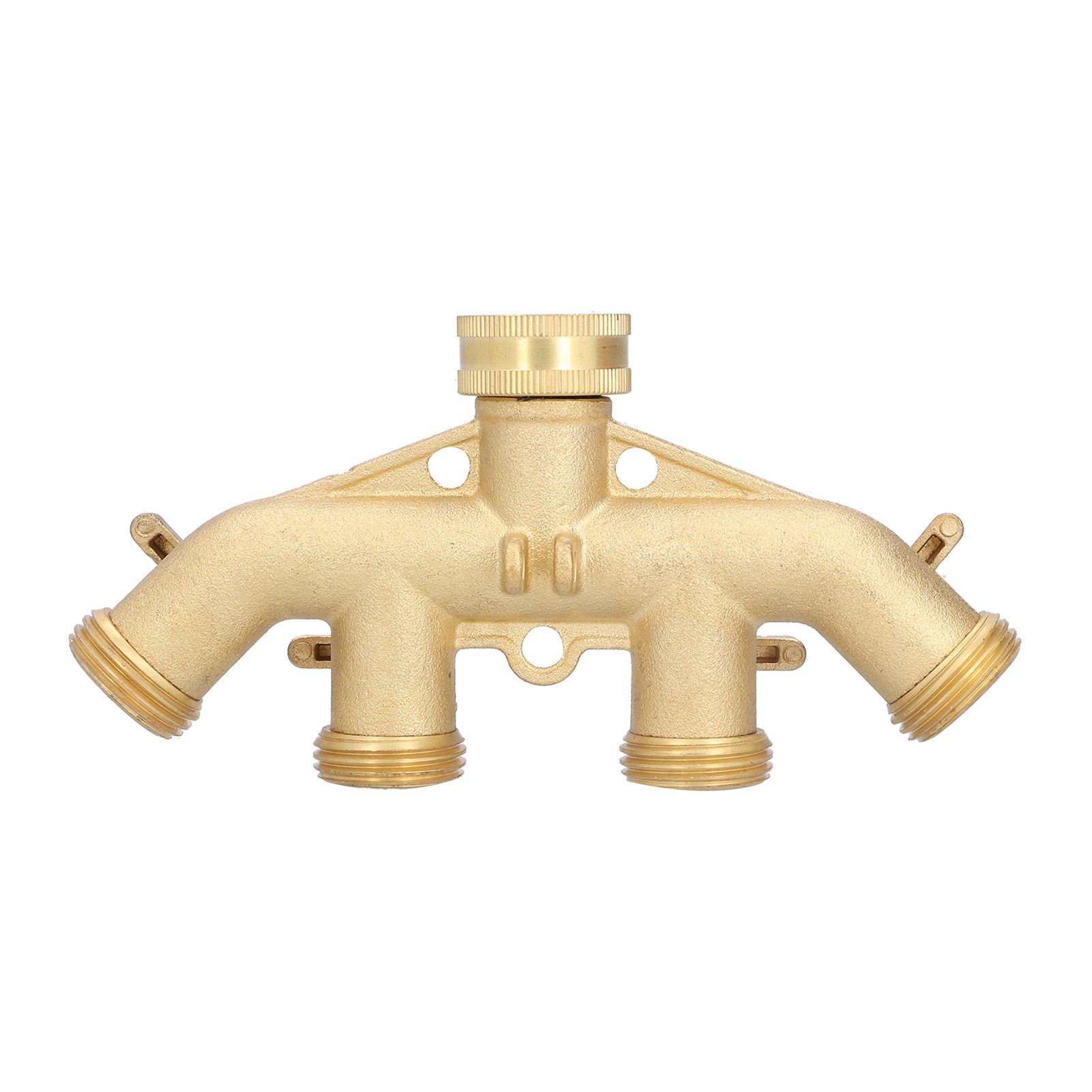 G3/4 4 Way Hose Splitter Brass Garden Hose Faucet Adapter Joint Connector Irrigation Accessory - Image 2