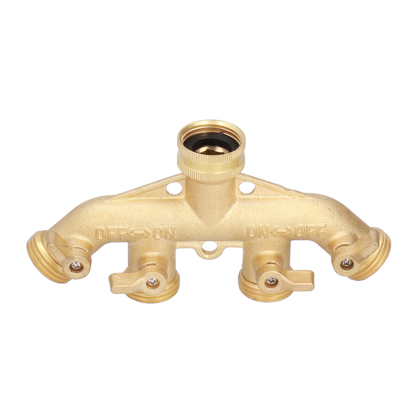 G3/4 4 Way Hose Splitter Brass Garden Hose Faucet Adapter Joint Connector Irrigation Accessory - Image 5