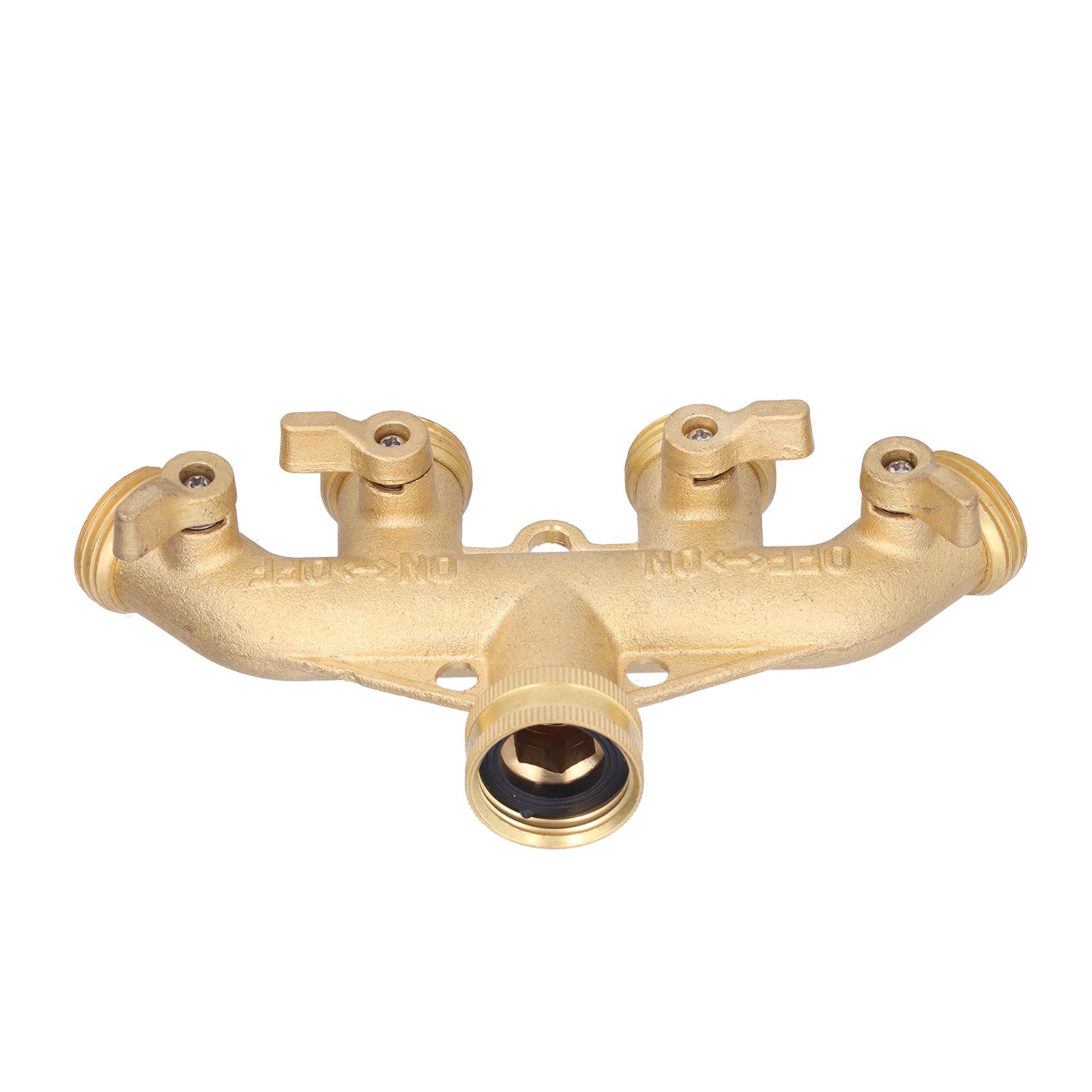 G3/4 4 Way Hose Splitter Brass Garden Hose Faucet Adapter Joint Connector Irrigation Accessory - Image 6