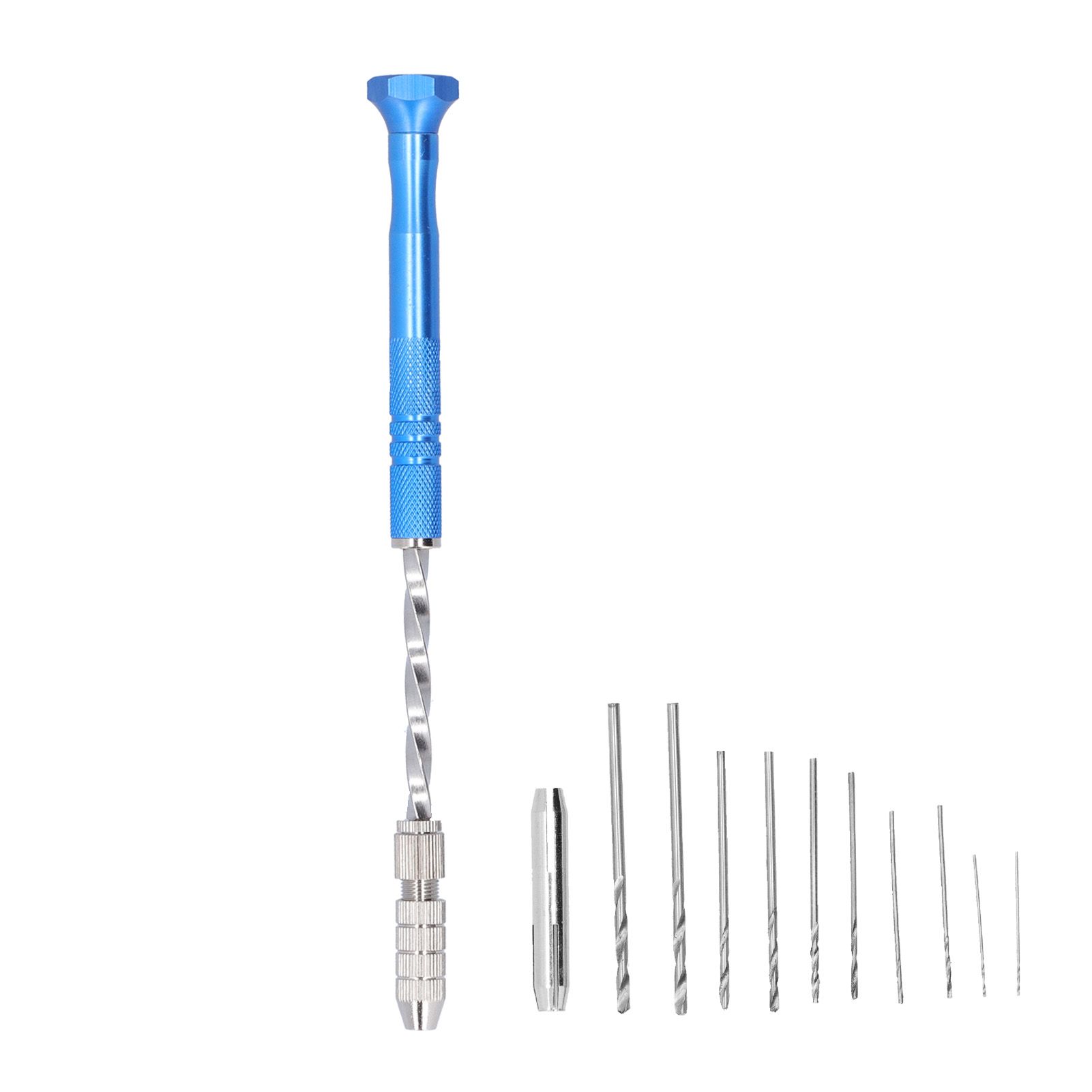 Hand Drill Jewelry Carving Drill Blue Stainless Steel Punching Drilling Tool for Woodworking - Image 1