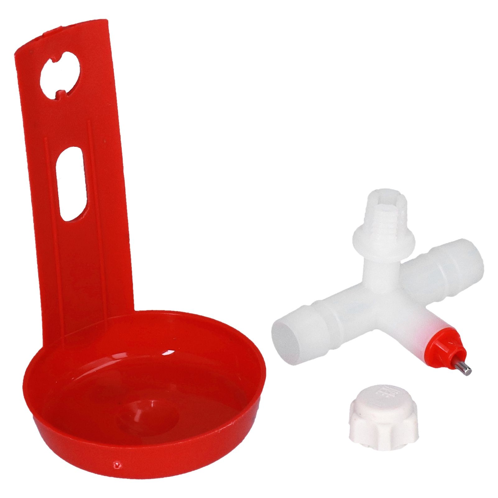 10 Set Chicken Drinking Cup Automatic Poultry Drinking Waterer Drinker with White Tee Fitting Durable for Chicken - Image 2