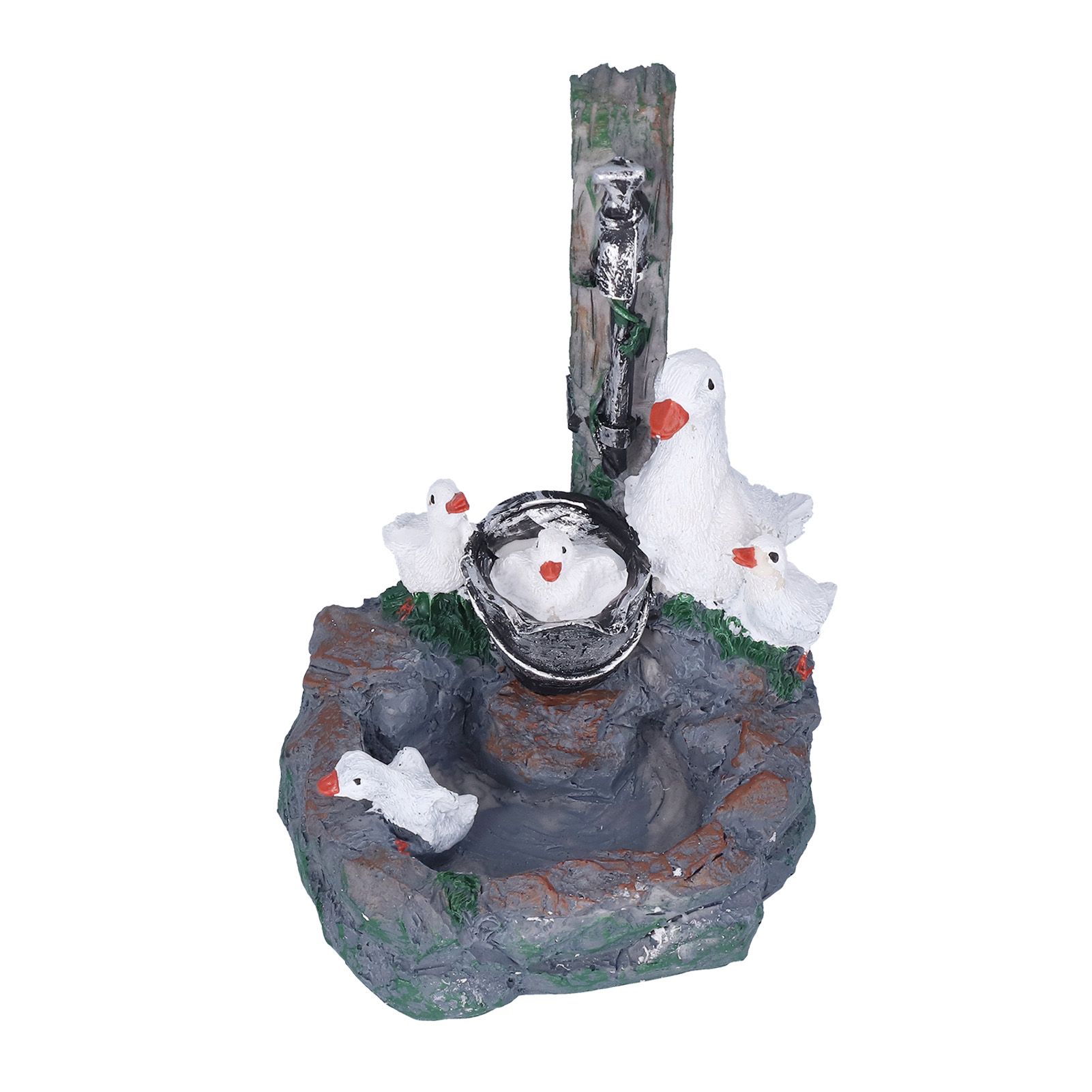 Garden Duck Family Statue Originality Resin Sculpture Ornament Decoration for Yard Patio Fountain Garden - Image 1