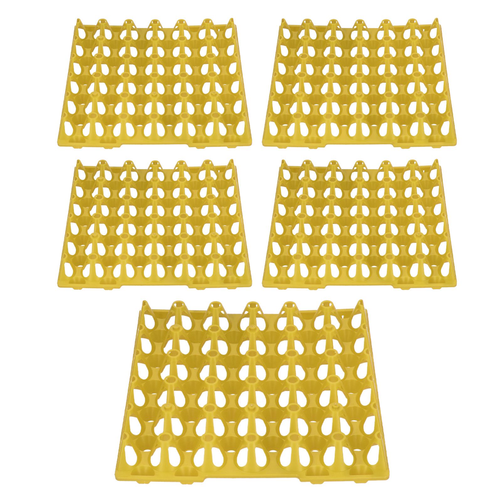 5PCS Plastic Egg Flats 30 Cell Egg Crates Holder Tray for Storage Transportation Home Farm SuppliesYellow - Image 1