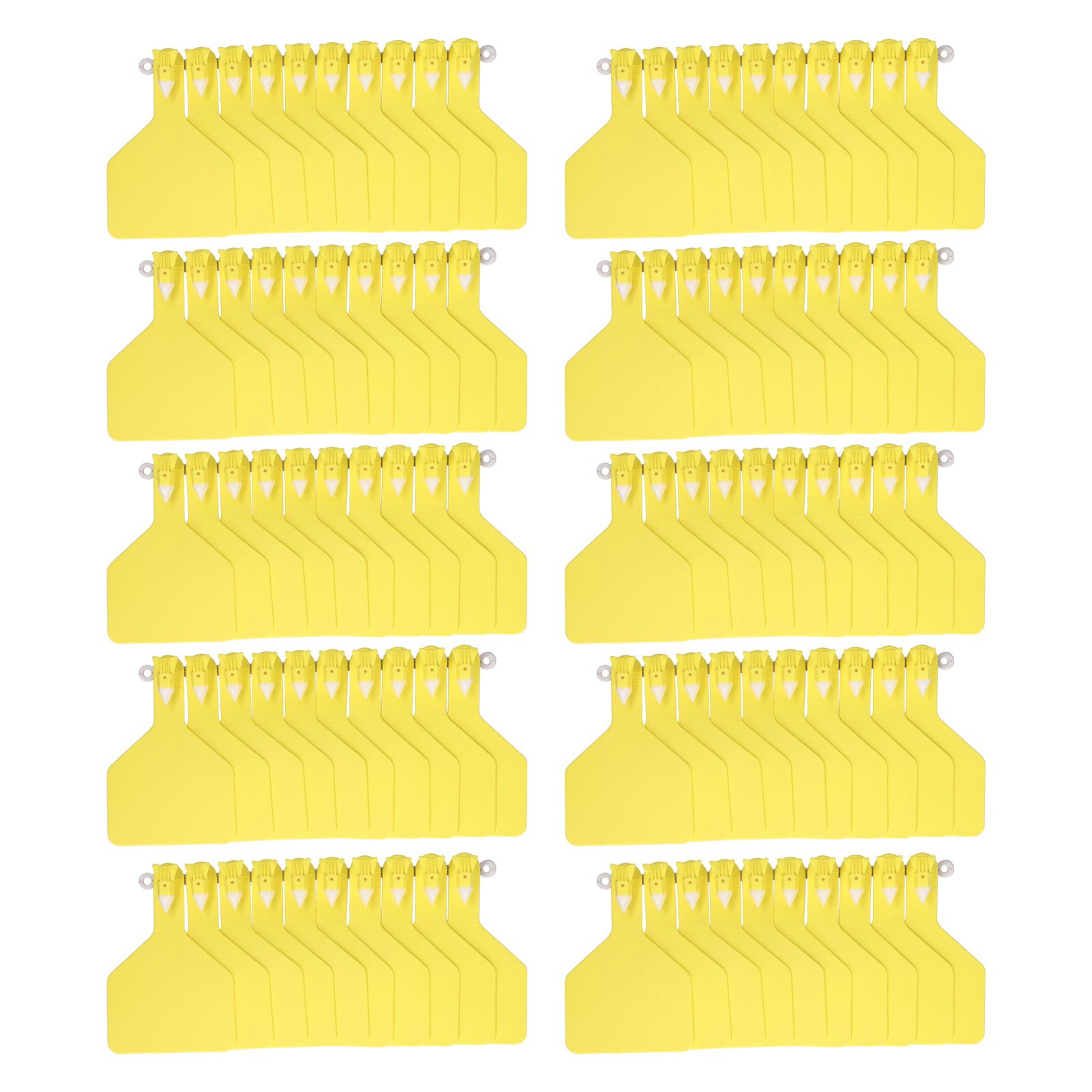 100Pcs Plastic Integrated Ear Tag Kit Livestock Farm Ear Label Tag for Cow Cattle Identification Yellow - Image 1