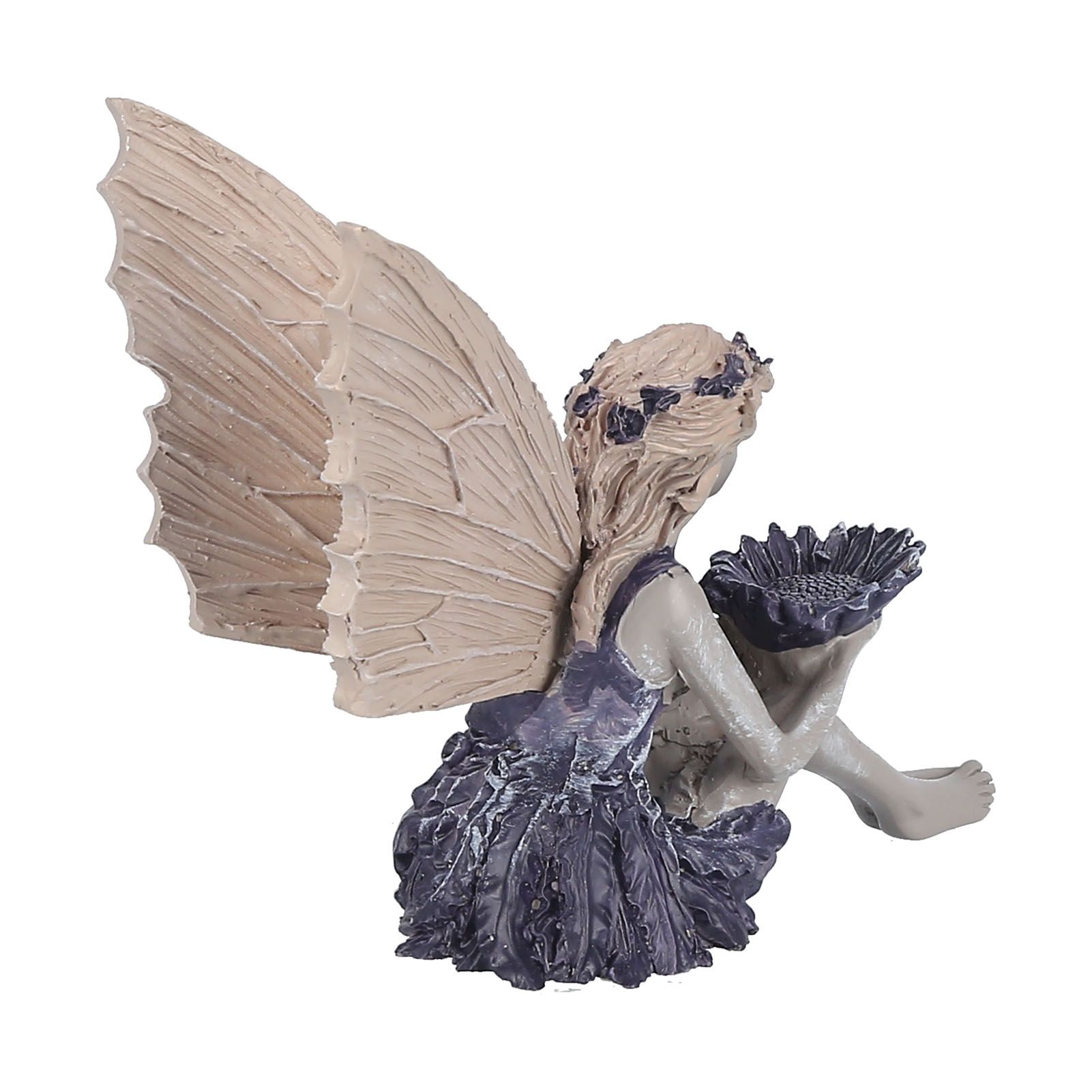 Sitting Fairy Statue Decorative Sunflower Fairy Ornament for Gardening Outdoor Home - Image 4