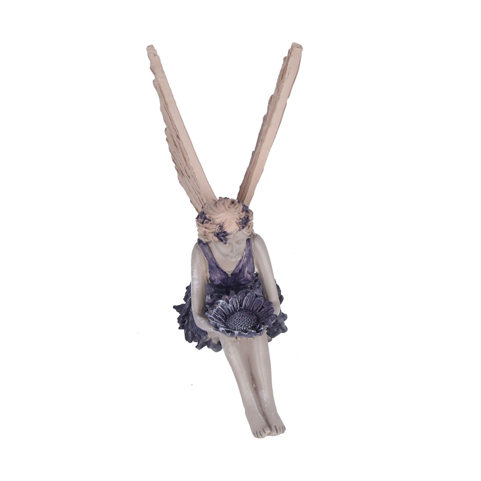 Sitting Fairy Statue Decorative Sunflower Fairy Ornament for Gardening Outdoor Home - Image 7