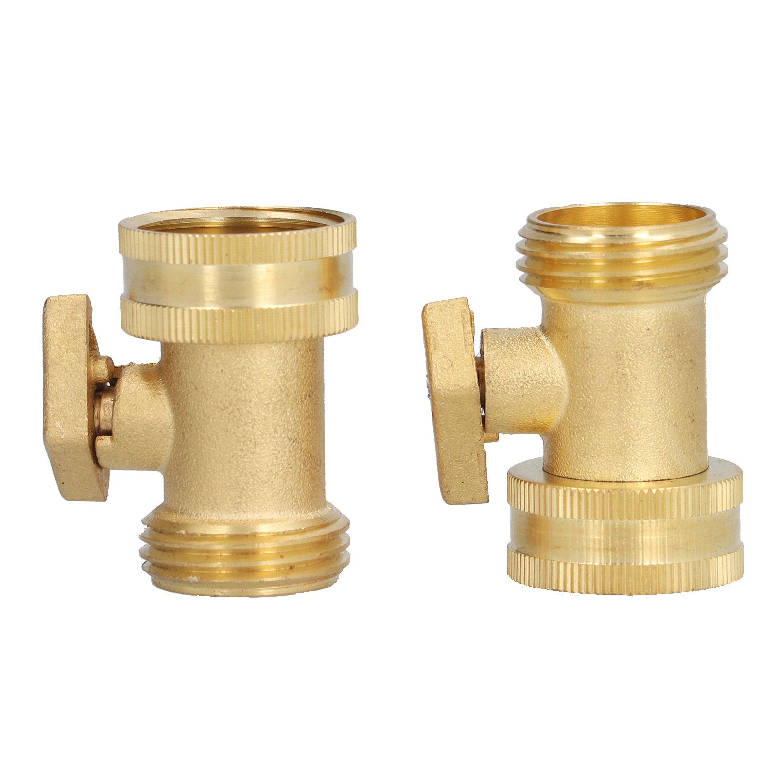 2PCS G3/4 Shut Off Valve Garden Hose Brass Stop Valve with 2 Way Screw Interface for Irrigation Equipment - Image 1