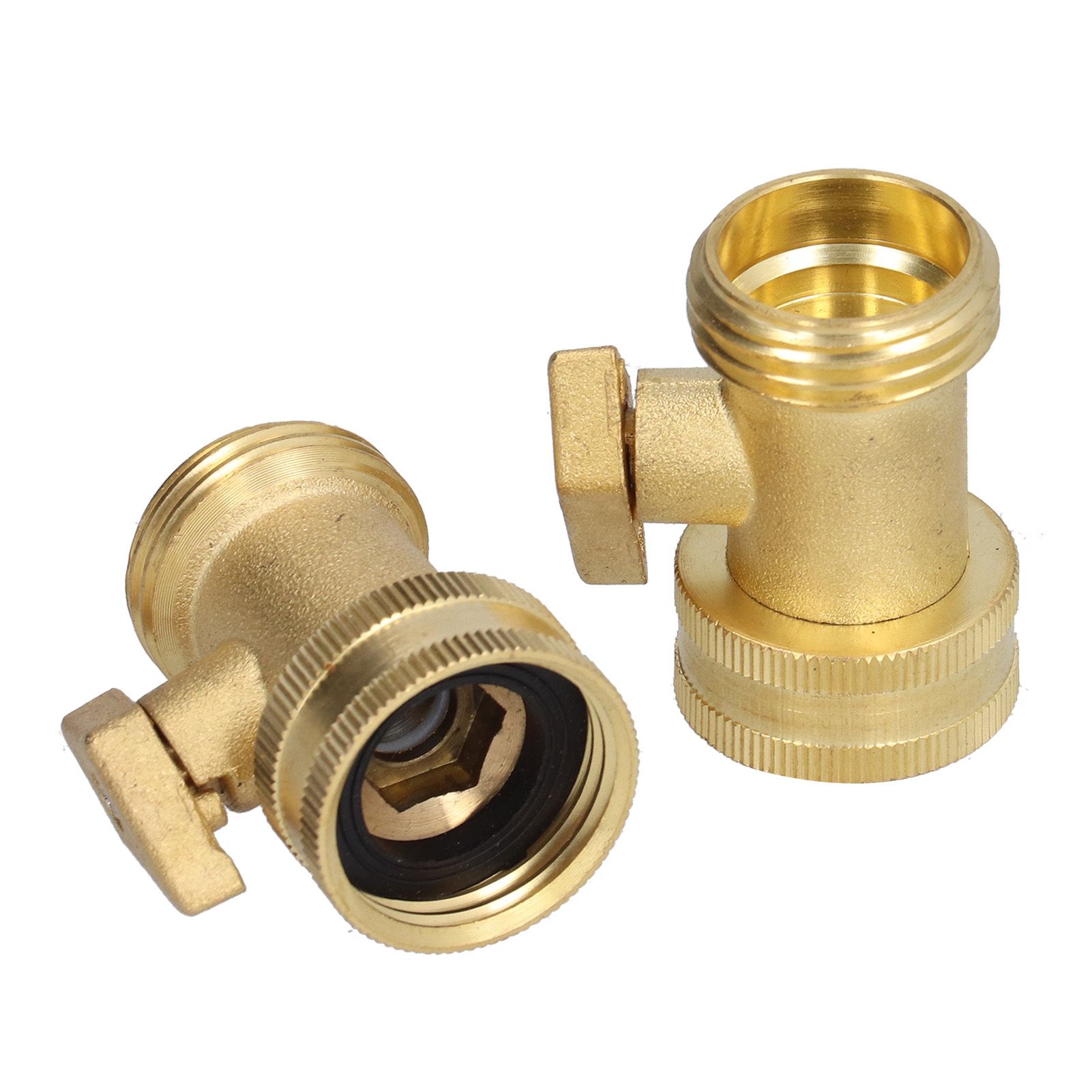 2PCS G3/4 Shut Off Valve Garden Hose Brass Stop Valve with 2 Way Screw Interface for Irrigation Equipment - Image 2