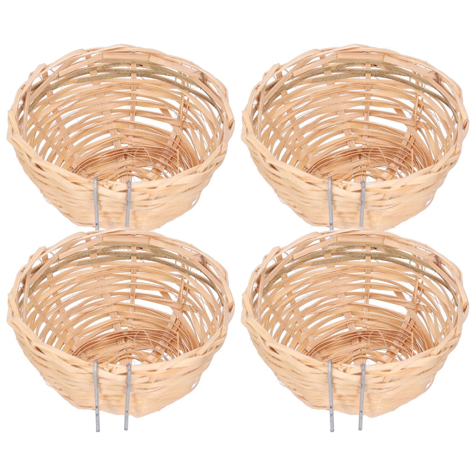 4pcs Bamboo Bird Nest Handmade Weaving Breeding Resting Bird House with Hook for Parrots Canary - Image 1