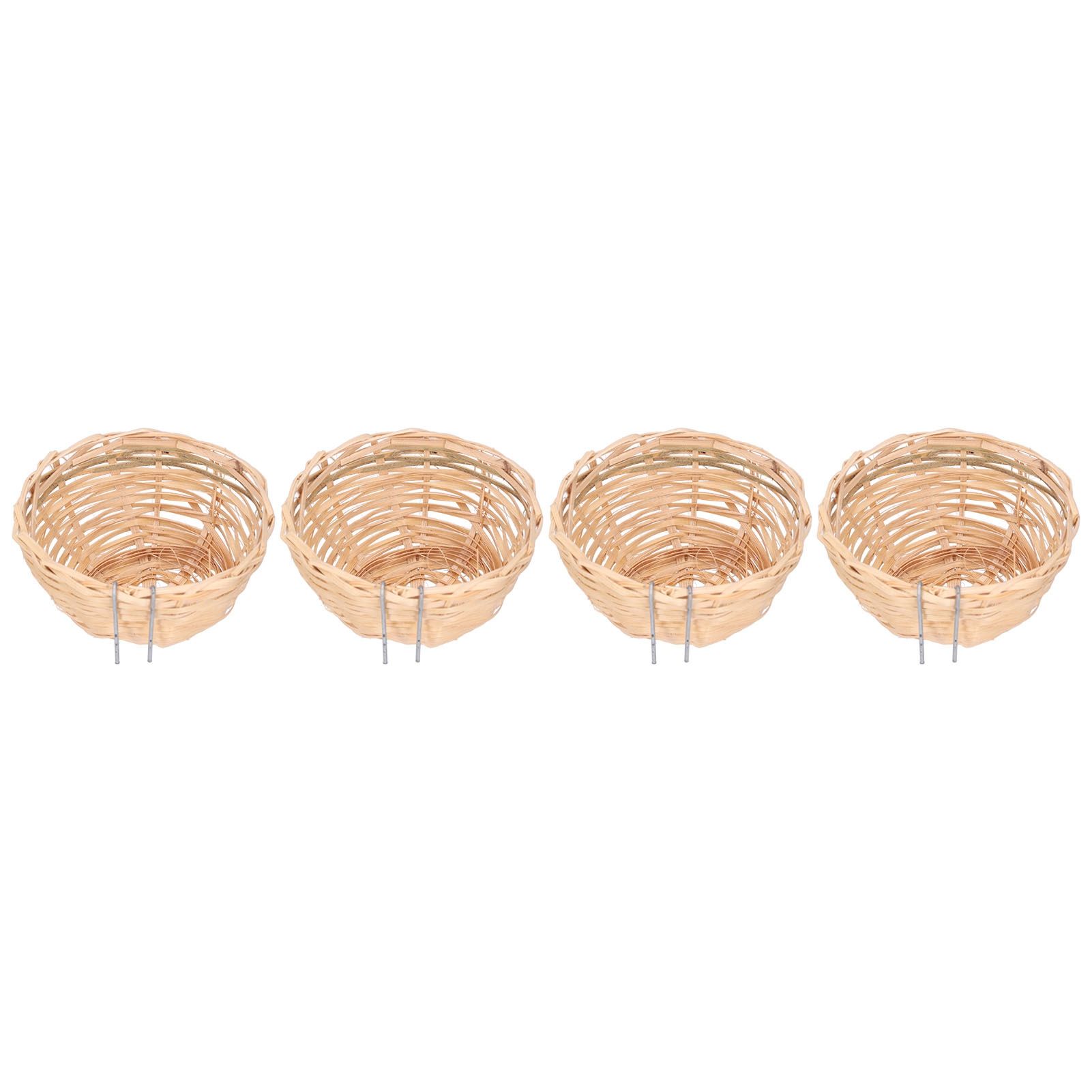 4pcs Bamboo Bird Nest Handmade Weaving Breeding Resting Bird House with Hook for Parrots Canary - Image 2