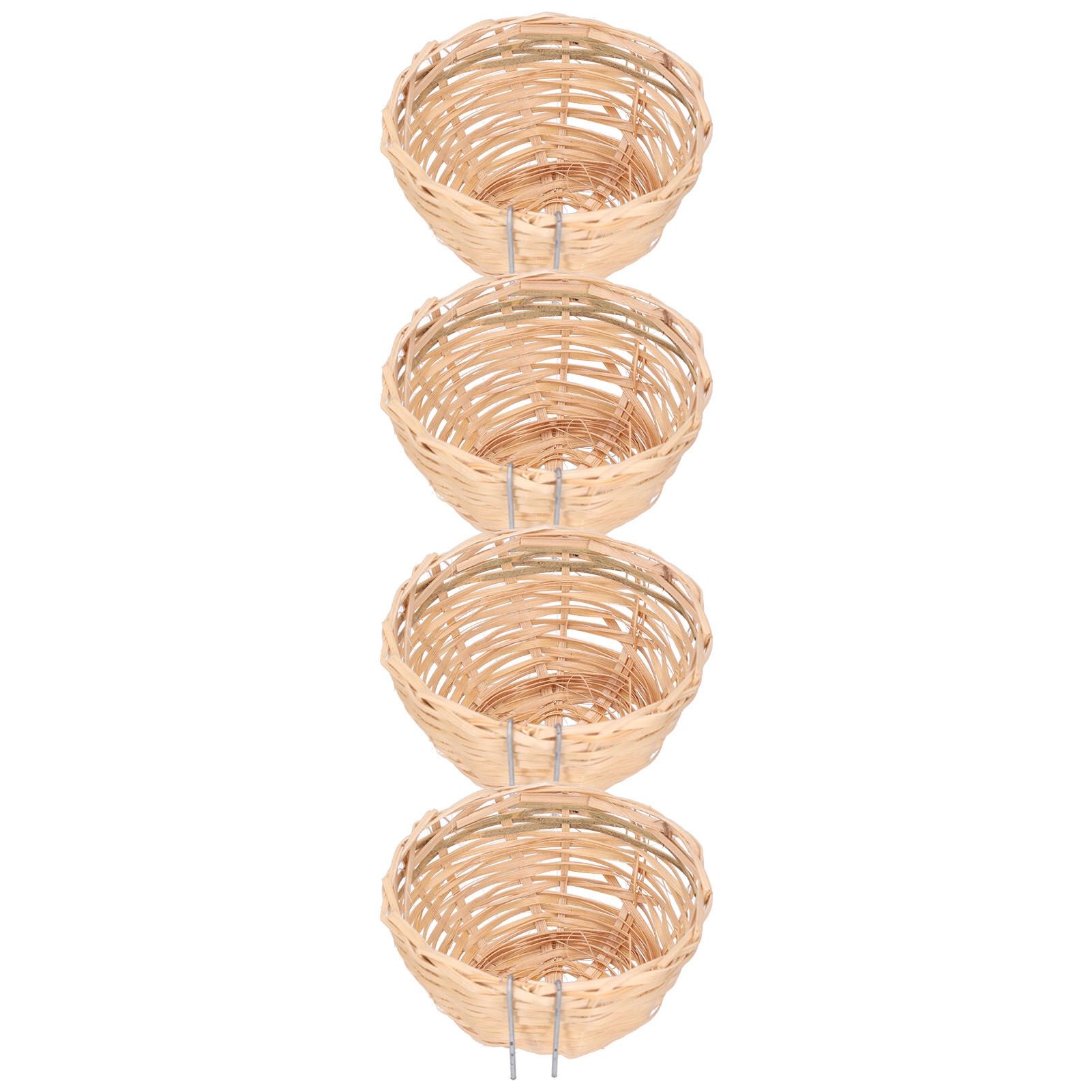 4pcs Bamboo Bird Nest Handmade Weaving Breeding Resting Bird House with Hook for Parrots Canary - Image 3