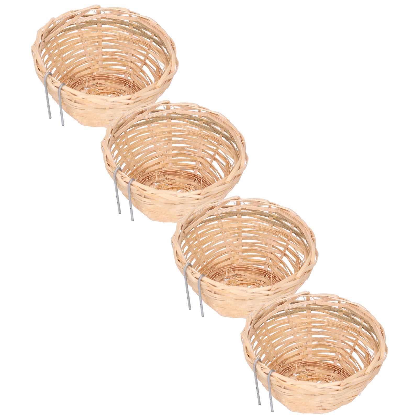 4pcs Bamboo Bird Nest Handmade Weaving Breeding Resting Bird House with Hook for Parrots Canary - Image 4
