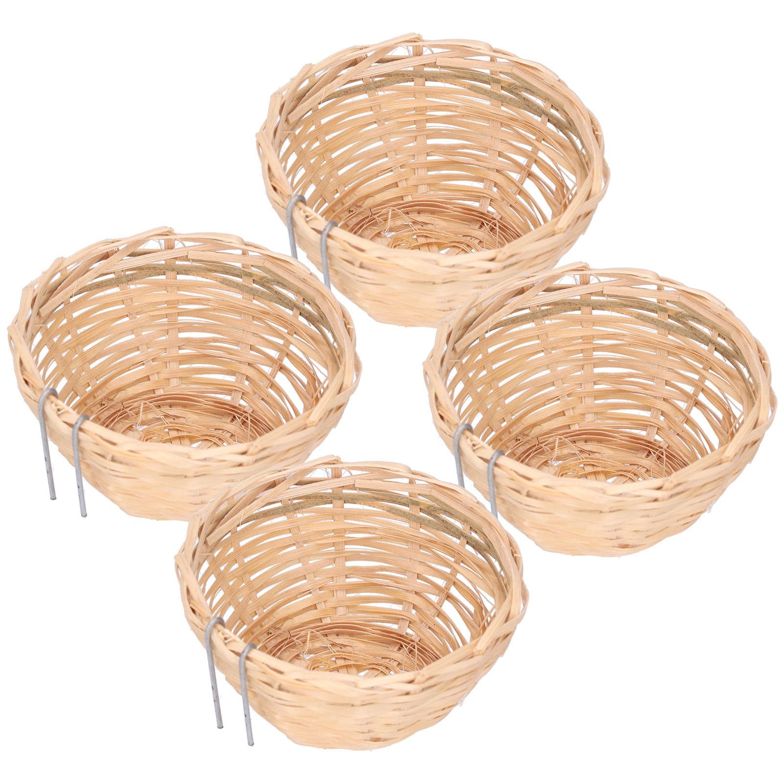 4pcs Bamboo Bird Nest Handmade Weaving Breeding Resting Bird House with Hook for Parrots Canary - Image 5