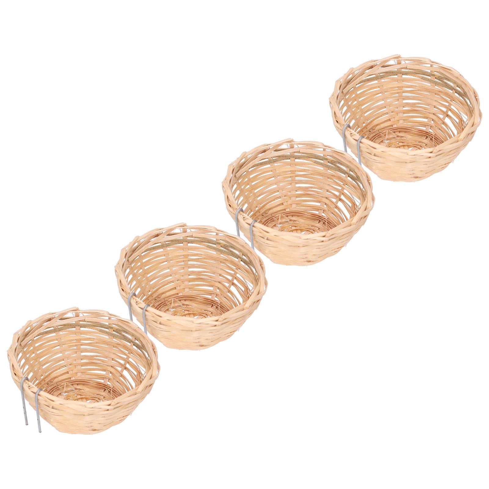 4pcs Bamboo Bird Nest Handmade Weaving Breeding Resting Bird House with Hook for Parrots Canary - Image 6