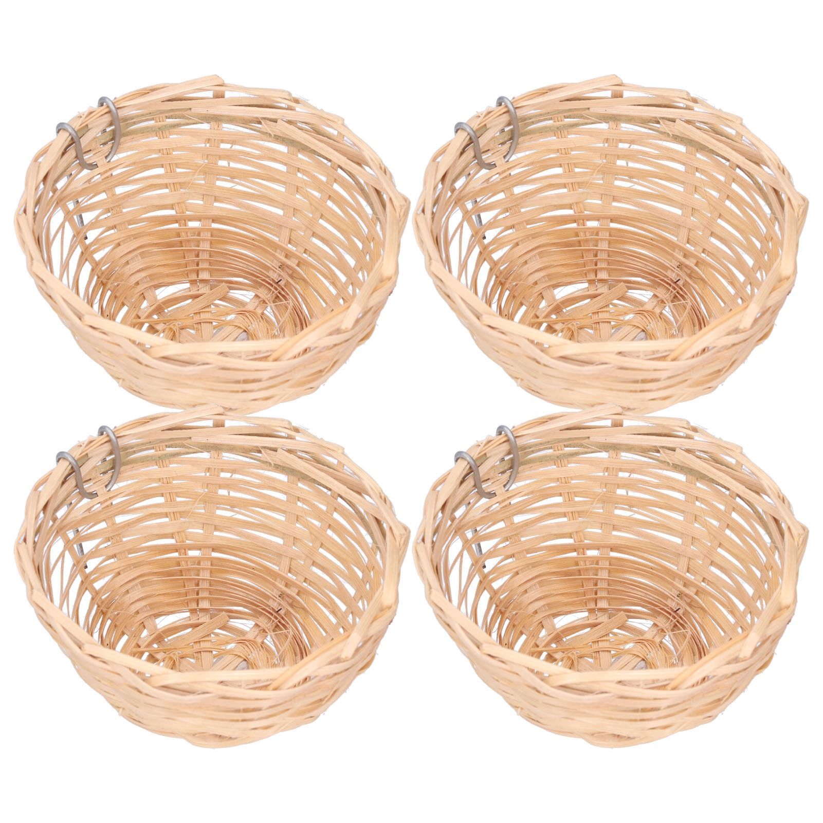 4pcs Bamboo Bird Nest Handmade Weaving Breeding Resting Bird House with Hook for Parrots Canary - Image 7