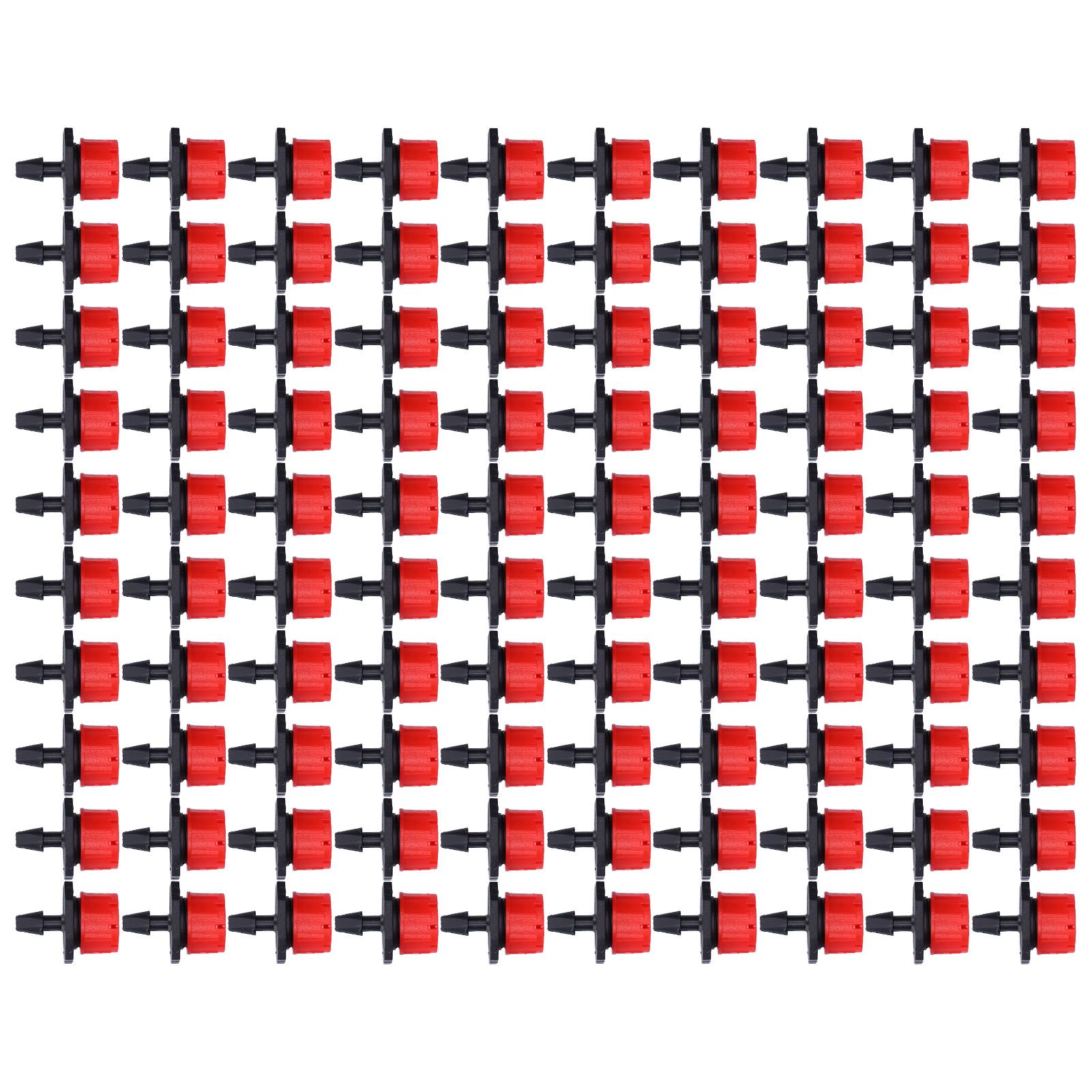 100Pcs 8 Hole Drip Irrigation Emitter Adjustable Drip Irrigation Sprinkler for Garden Greenhouse Courtyard Red - Image 2