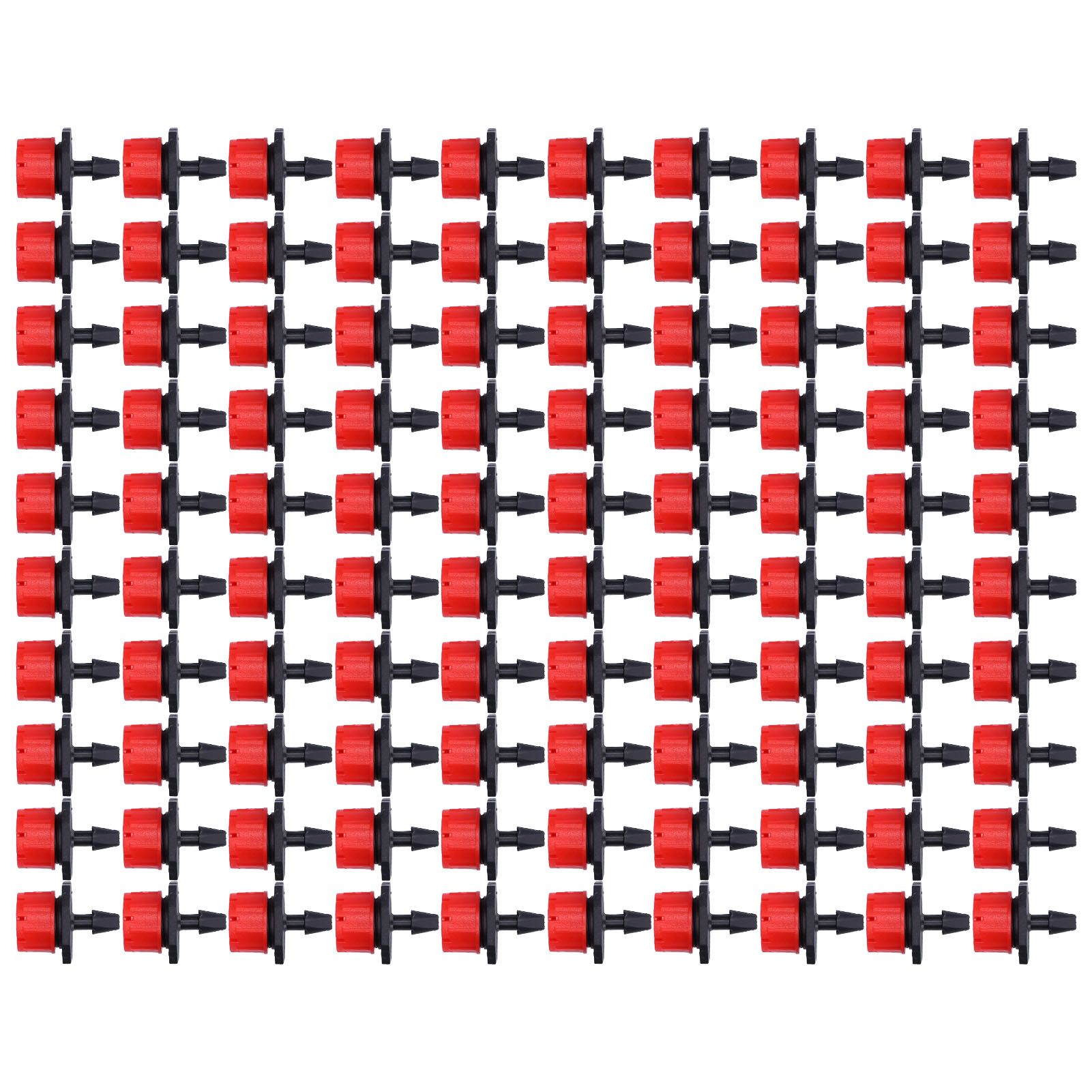 100Pcs 8 Hole Drip Irrigation Emitter Adjustable Drip Irrigation Sprinkler for Garden Greenhouse Courtyard Red - Image 3