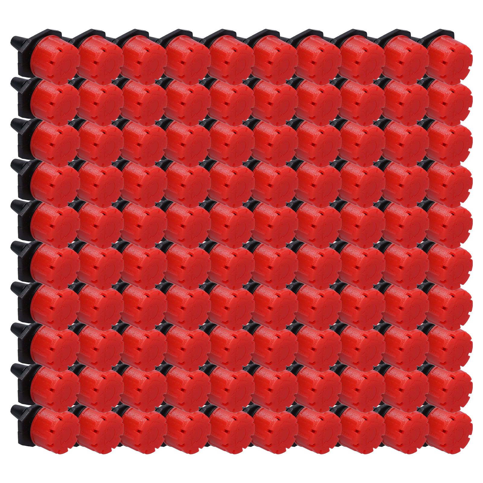 100Pcs 8 Hole Drip Irrigation Emitter Adjustable Drip Irrigation Sprinkler for Garden Greenhouse Courtyard Red - Image 5