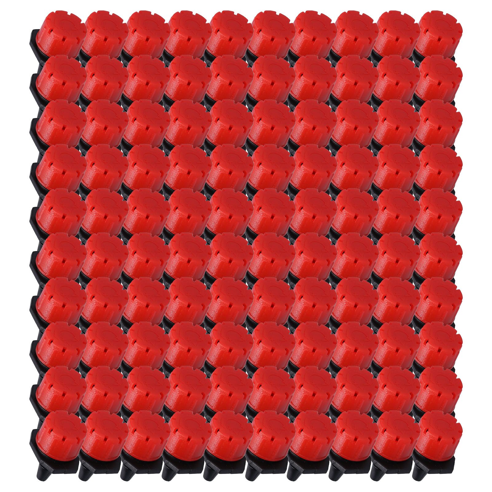 100Pcs 8 Hole Drip Irrigation Emitter Adjustable Drip Irrigation Sprinkler for Garden Greenhouse Courtyard Red - Image 6