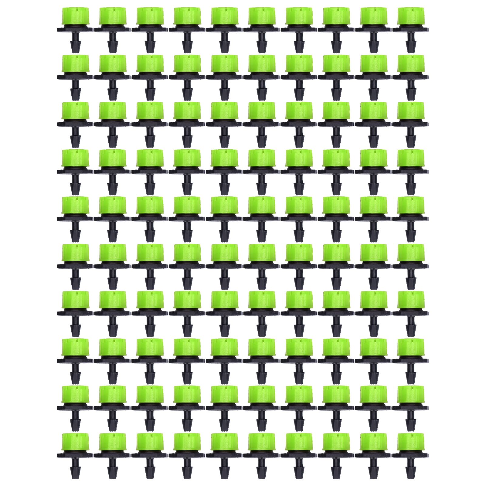 100Pcs 8 Hole Drip Irrigation Emitter Adjustable Drip Irrigation Sprinkler for Garden Greenhouse Courtyard Green - Image 1
