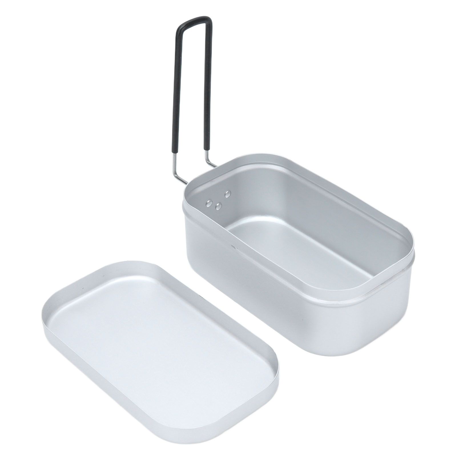 800ml Aluminum Lunch Box with Lid Rectangular Portable Bento Box for Outdoor Camping - Image 6