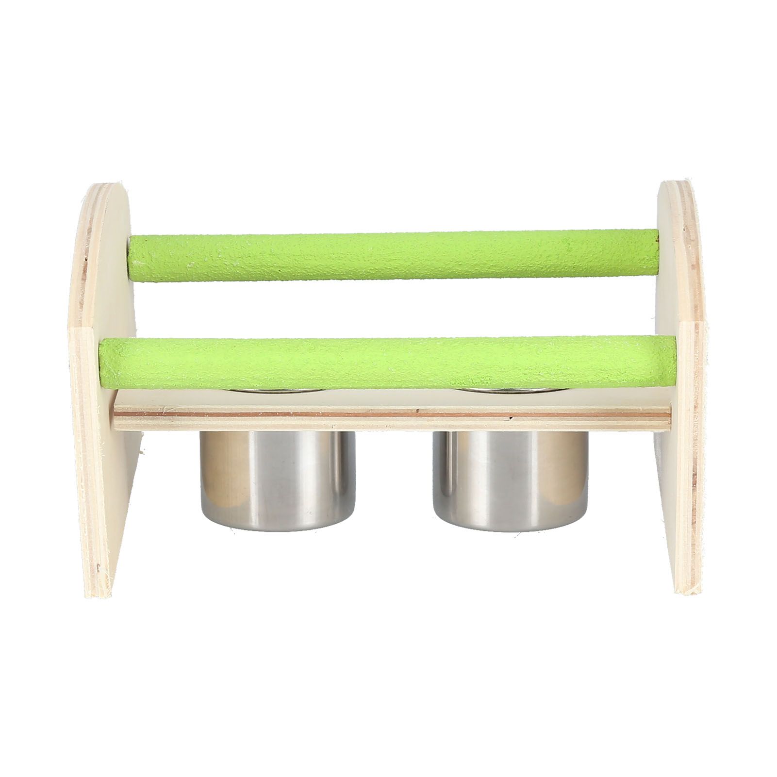 Parrot Wood Stand with 2 Stainless Steel Feeding Cup Playstand Training Toy for Outdoor Gardening - Image 7