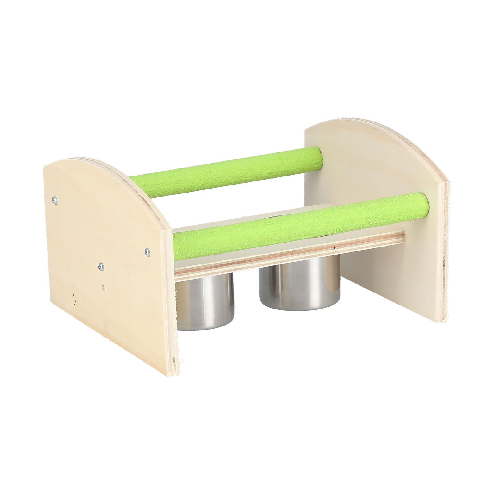 Parrot Wood Stand with 2 Stainless Steel Feeding Cup Playstand Training Toy for Outdoor Gardening - Image 8