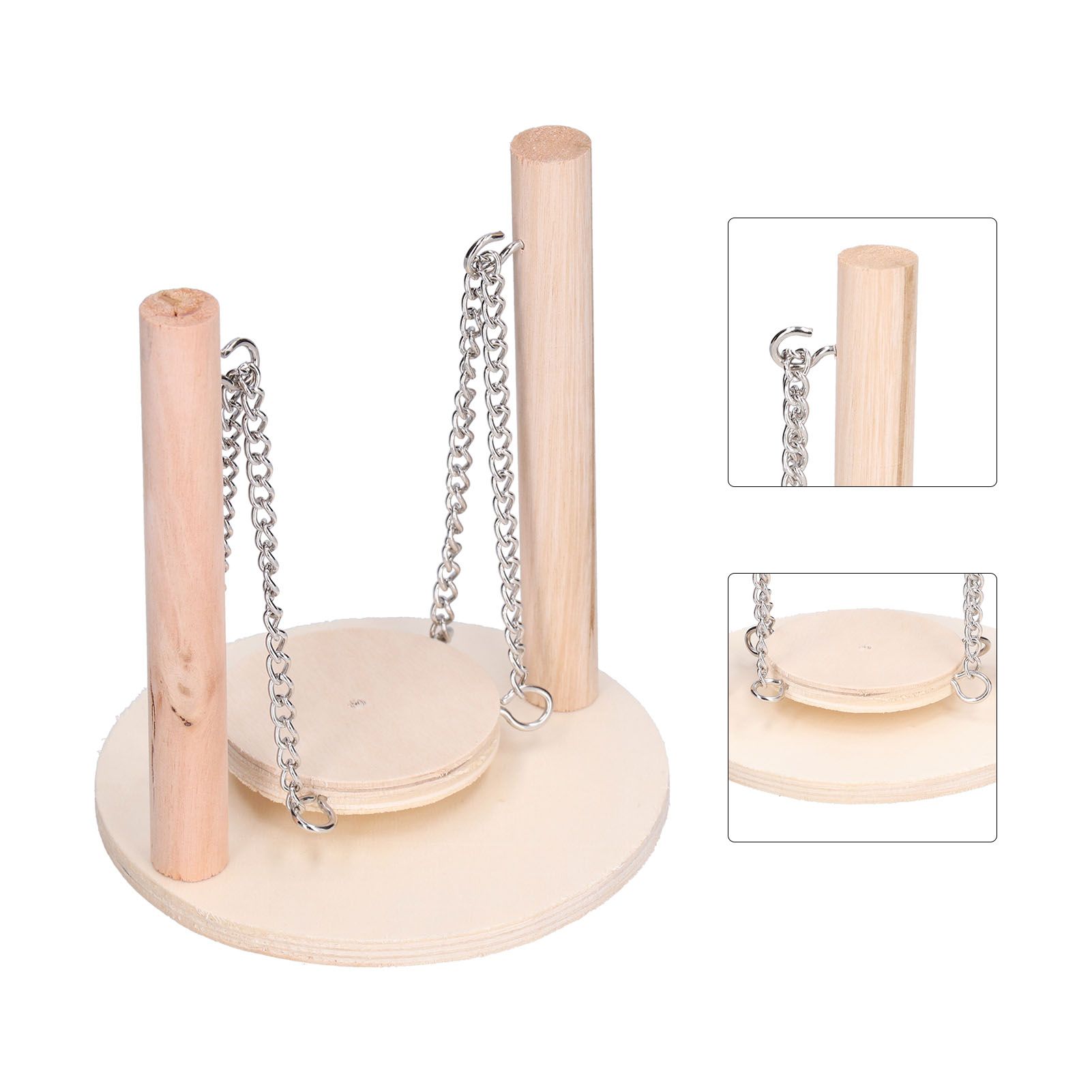 Parrots Swing Toy Wooden Birds Perch Stand Birds Toy for Hamster Small Animal Supplies - Image 8