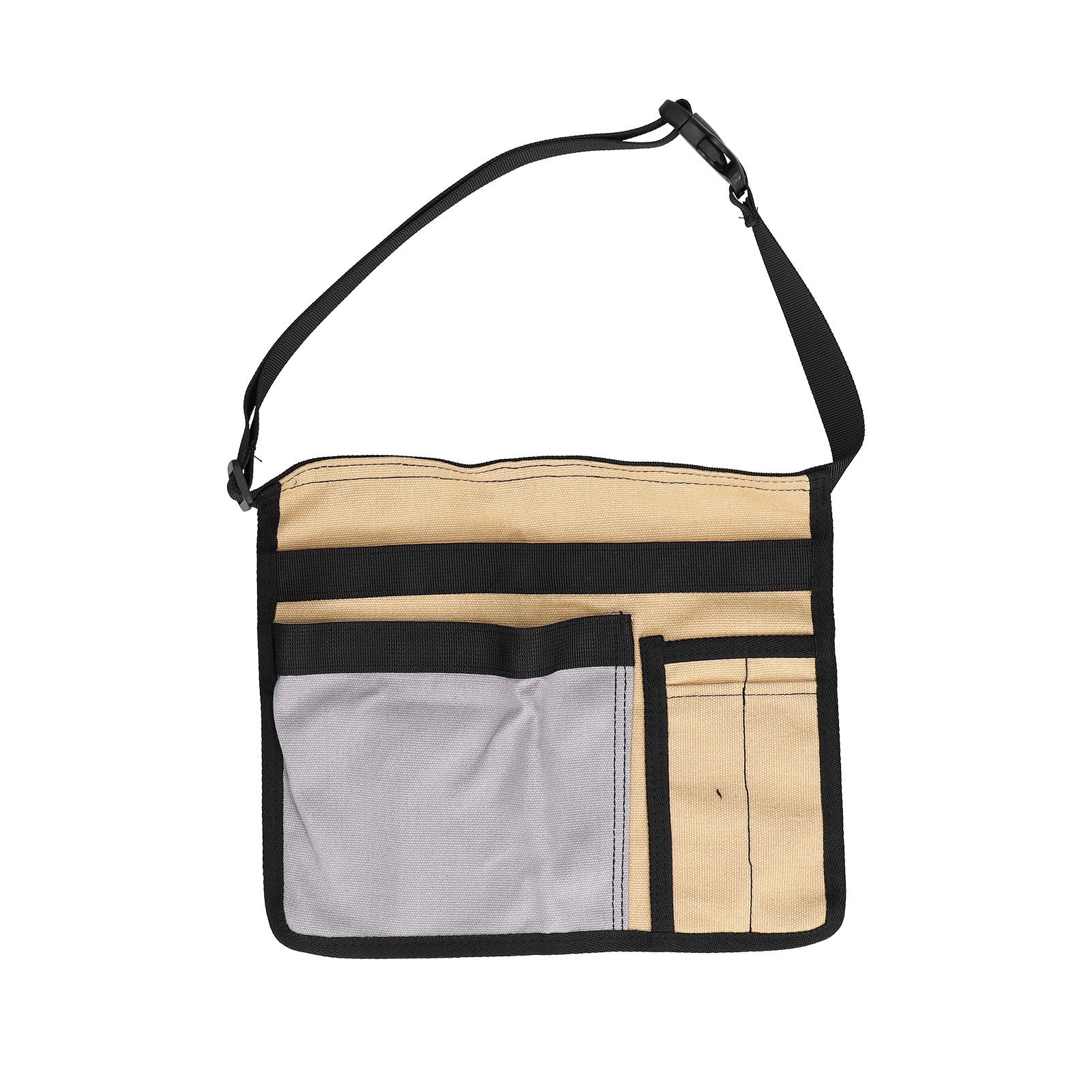 Tool Waist Bag Lightweight Multi Pocket Oxford Cloth Waist Tool Pouch for Garden Climbing Outdoor(Grey Khaki ) - Image 1