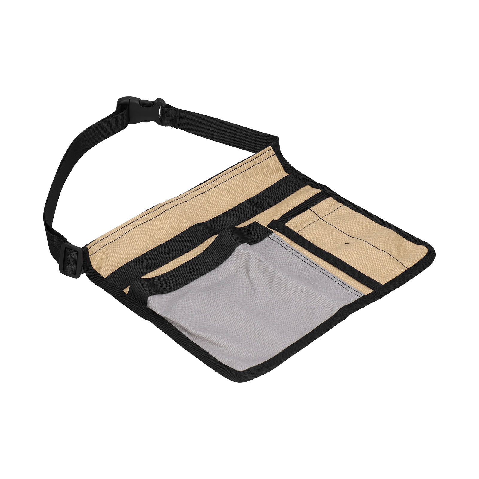 Tool Waist Bag Lightweight Multi Pocket Oxford Cloth Waist Tool Pouch for Garden Climbing Outdoor(Grey Khaki ) - Image 2