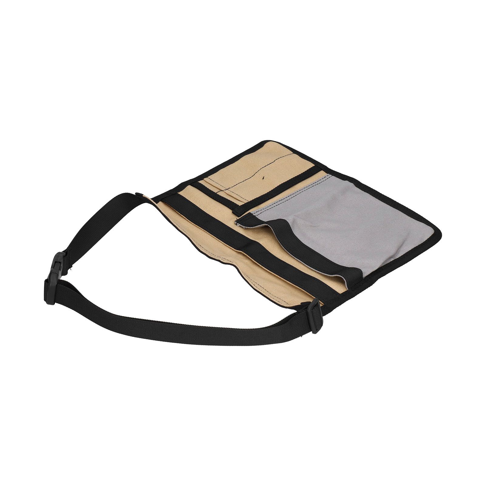Tool Waist Bag Lightweight Multi Pocket Oxford Cloth Waist Tool Pouch for Garden Climbing Outdoor(Grey Khaki ) - Image 4