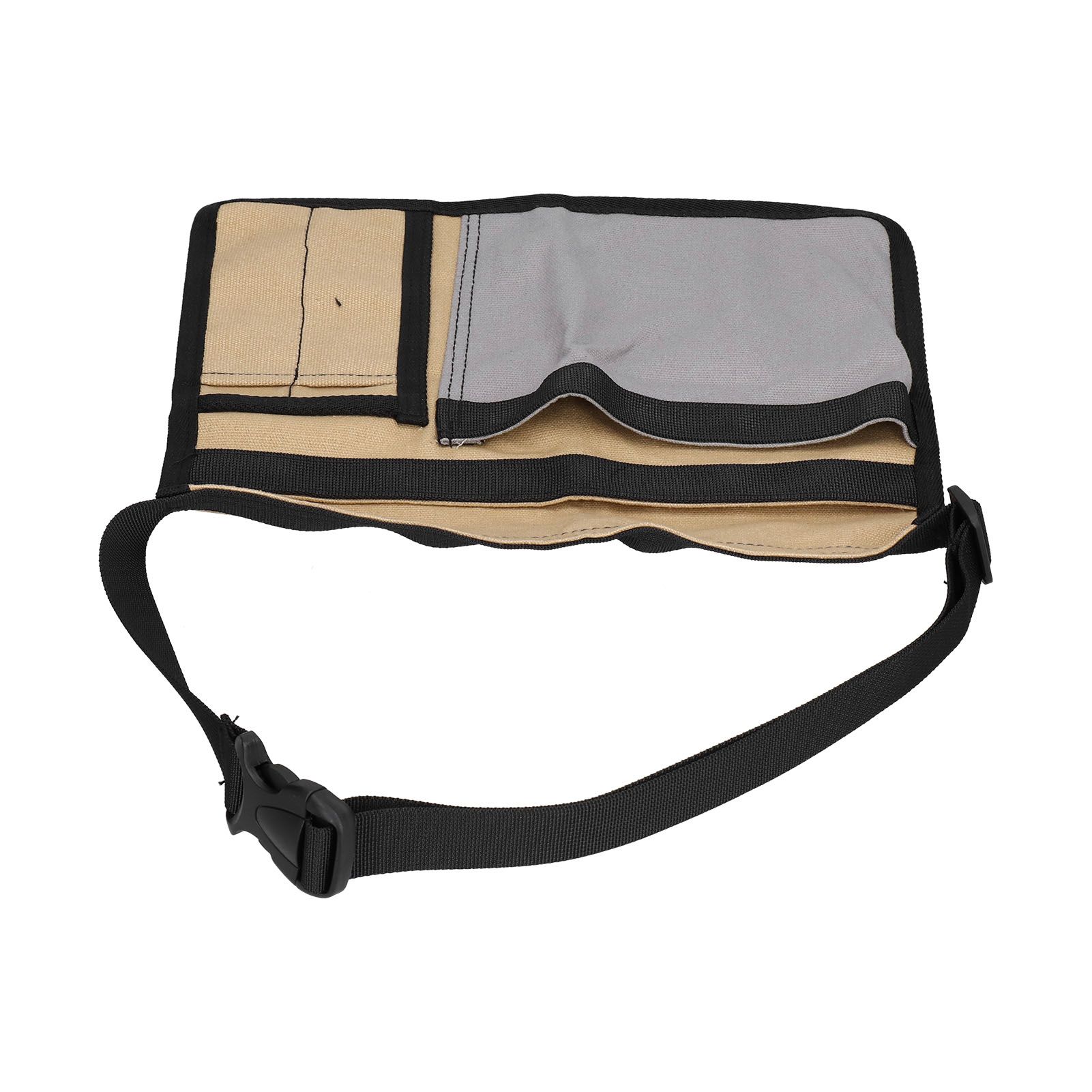 Tool Waist Bag Lightweight Multi Pocket Oxford Cloth Waist Tool Pouch for Garden Climbing Outdoor(Grey Khaki ) - Image 5