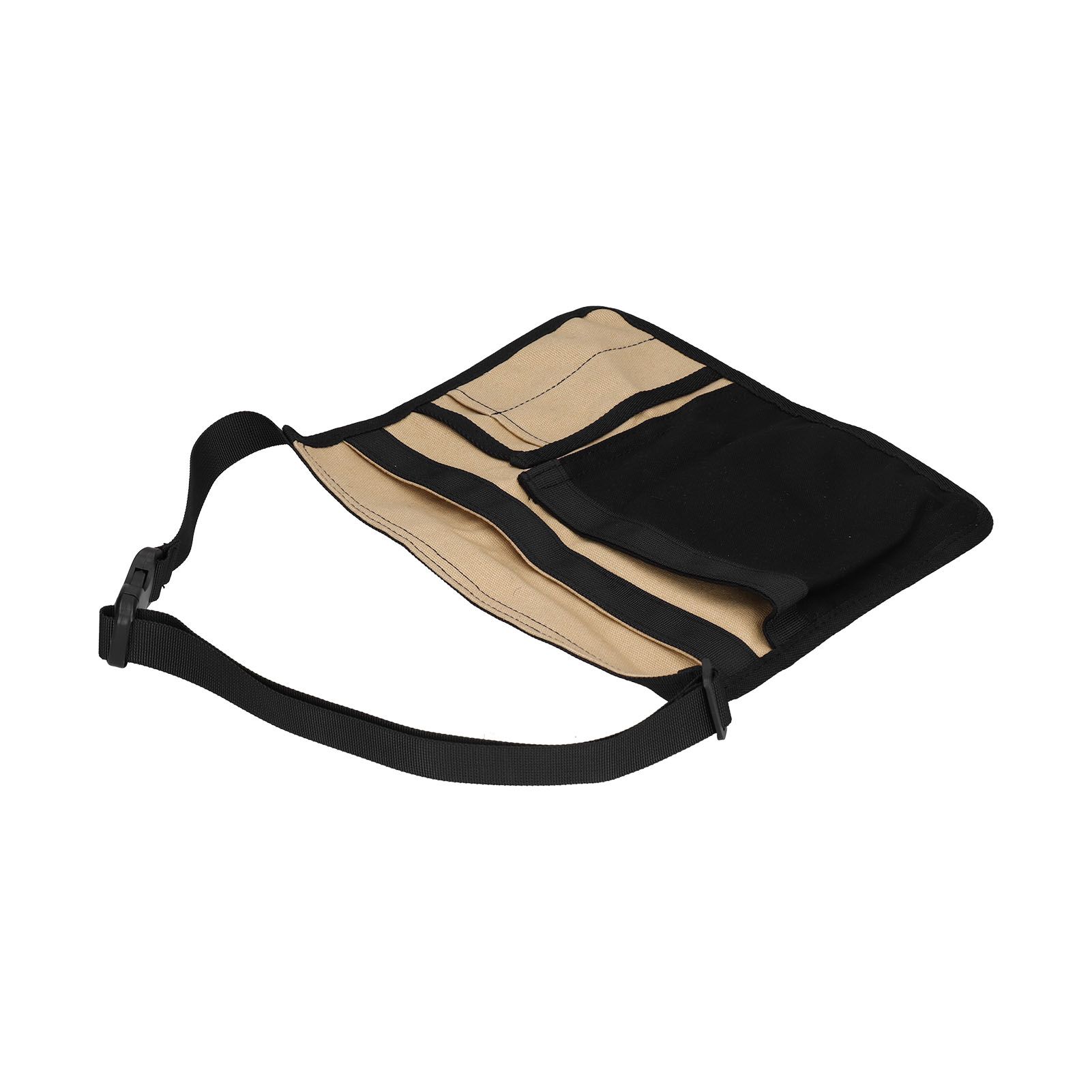 Tool Waist Bag Lightweight Multi Pocket Oxford Cloth Waist Tool Pouch for Garden Climbing Outdoor(Black Khaki ) - Image 3