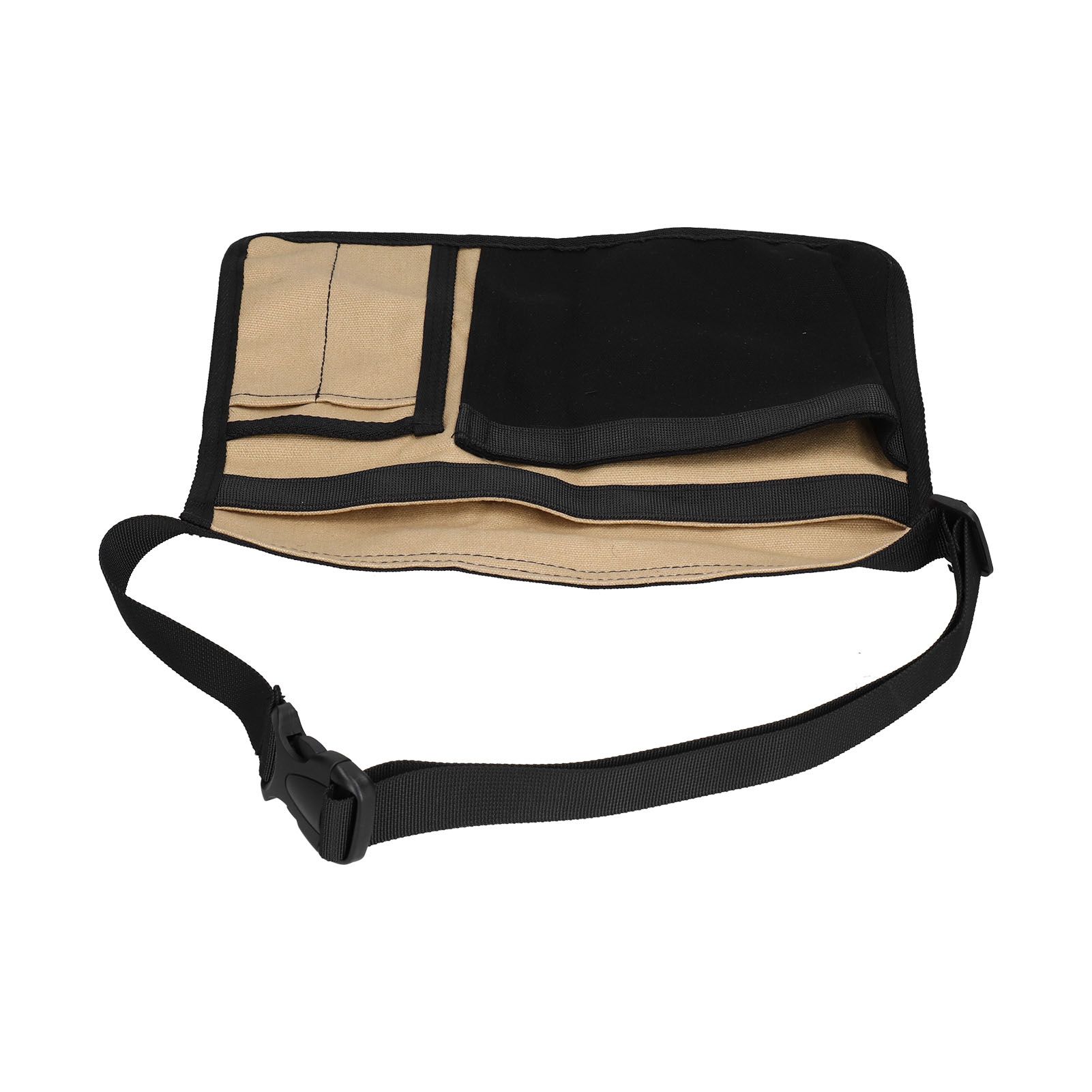 Tool Waist Bag Lightweight Multi Pocket Oxford Cloth Waist Tool Pouch for Garden Climbing Outdoor(Black Khaki ) - Image 4