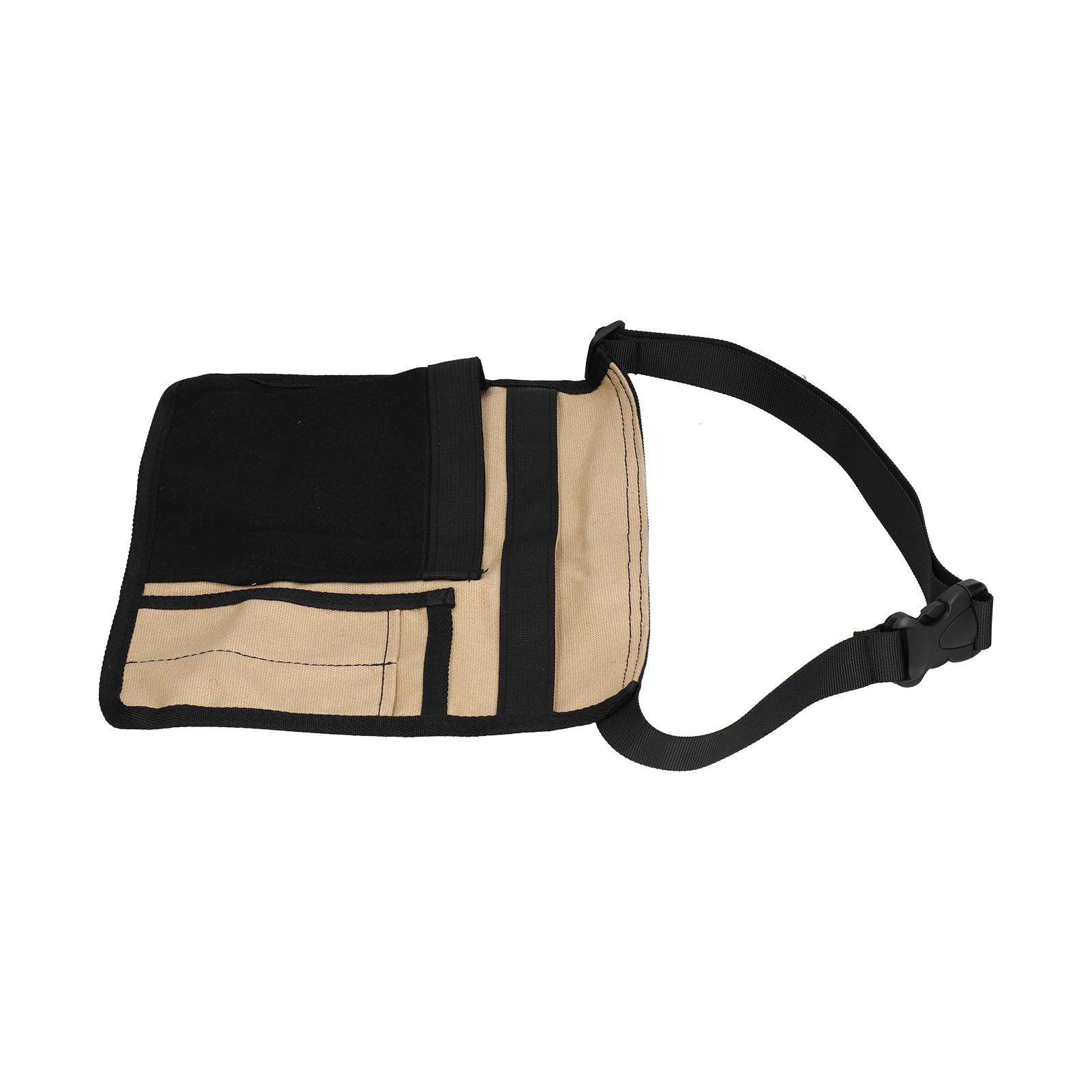 Tool Waist Bag Lightweight Multi Pocket Oxford Cloth Waist Tool Pouch for Garden Climbing Outdoor(Black Khaki ) - Image 6
