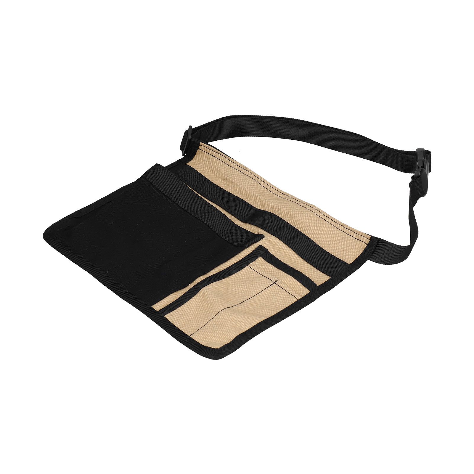 Tool Waist Bag Lightweight Multi Pocket Oxford Cloth Waist Tool Pouch for Garden Climbing Outdoor(Black Khaki ) - Image 7